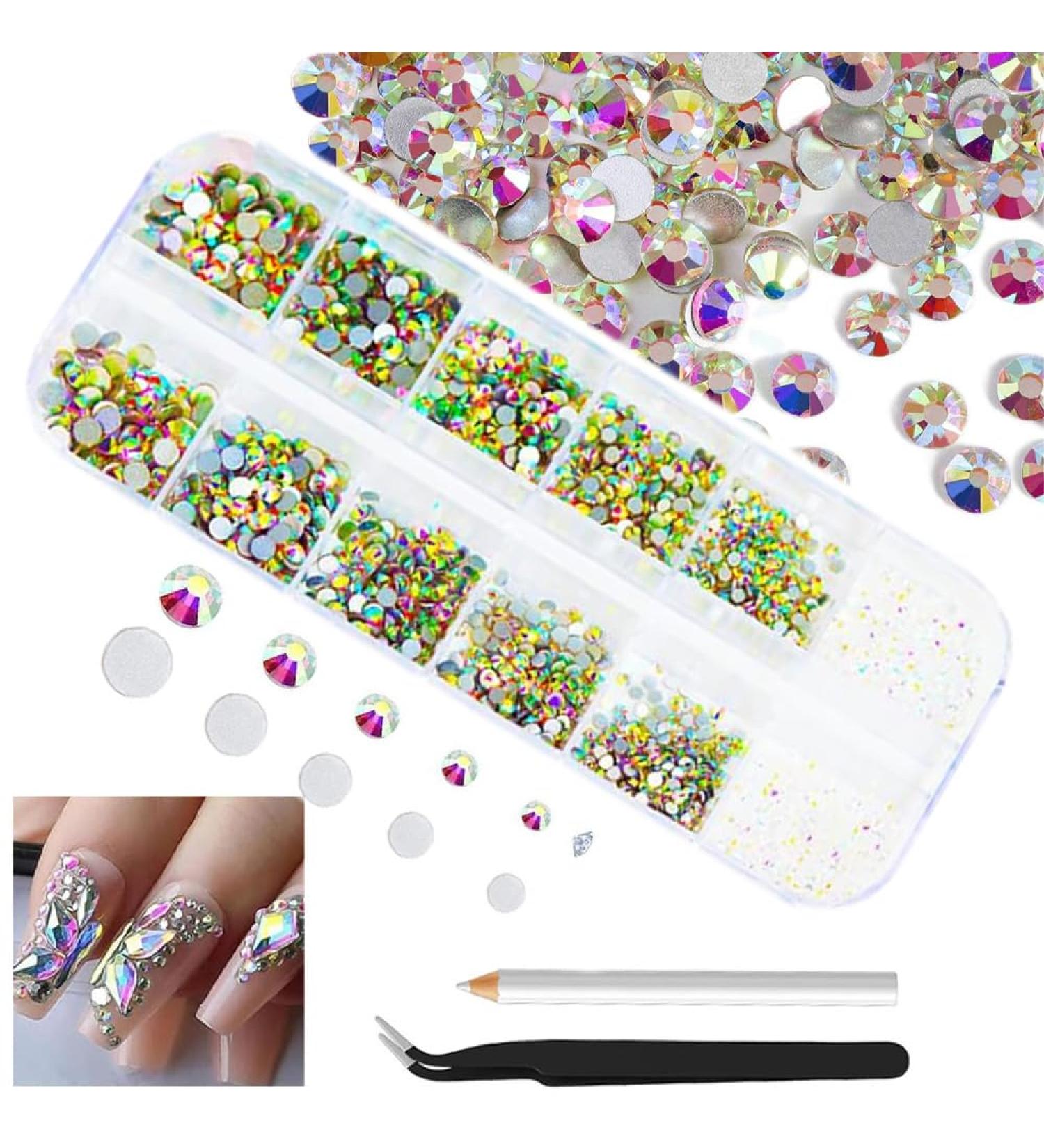 Buy 4200 Assorted Nail Gemstones & Crystals - SS6-SS20 K9 Glass Flatback Stones for Nail Art Face Makeup & DIY Crafts | International Shipping Available - Buy Online on GoSupps.com