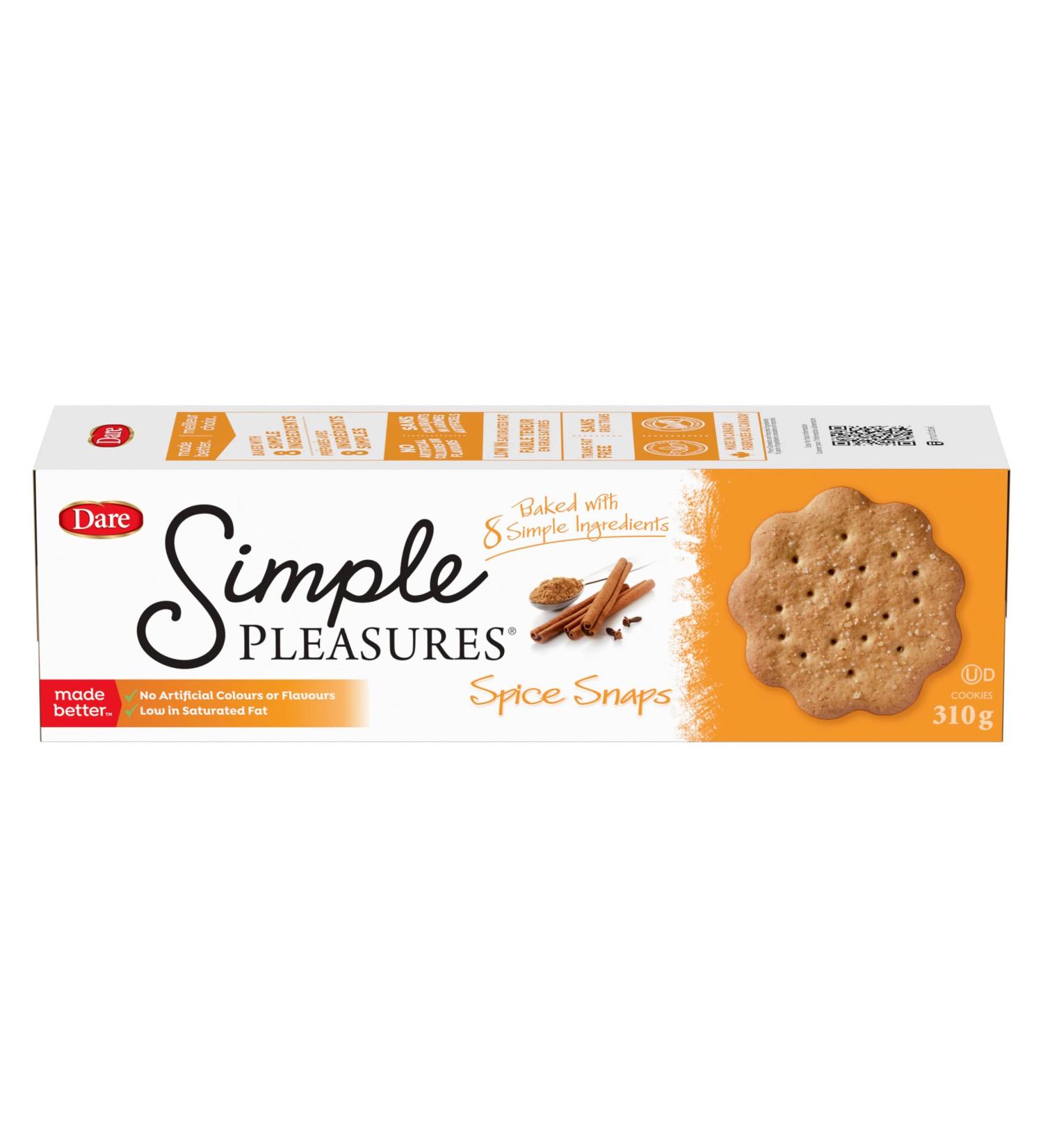 Simple Pleasures Spice Snaps - Cookies with 10 Simple Ingredients including Ginger Cloves & Cinnamon 310g Traditional Cookies Spice Snaps 310g - Buy Online on GoSupps.com