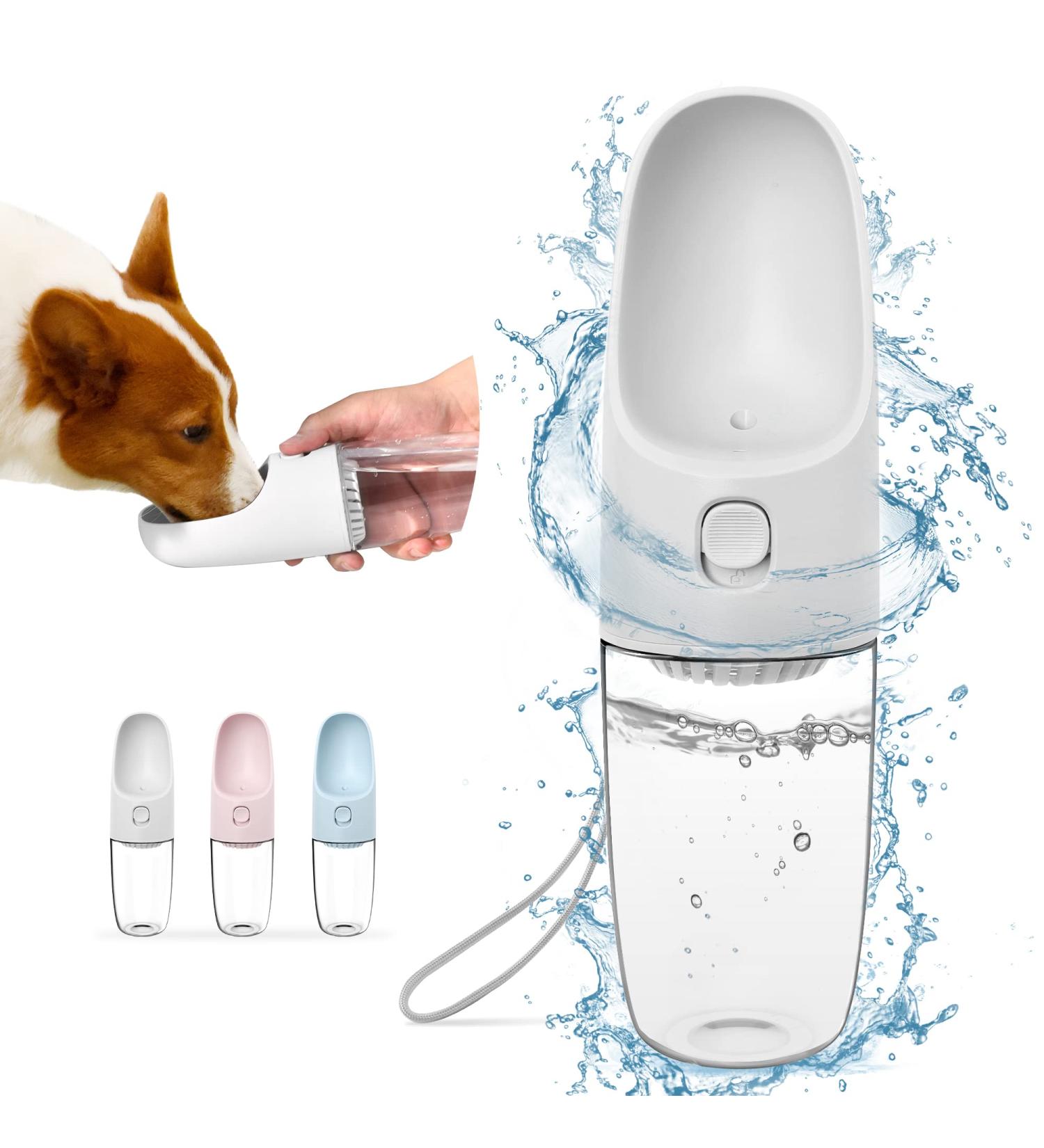 Portable Dog Water Bottle 10oz | Catness 2022 Upgraded Travel Bowl for Dogs | Dog Gifts | Walking, Hiking Gear White - Buy Online on GoSupps.com