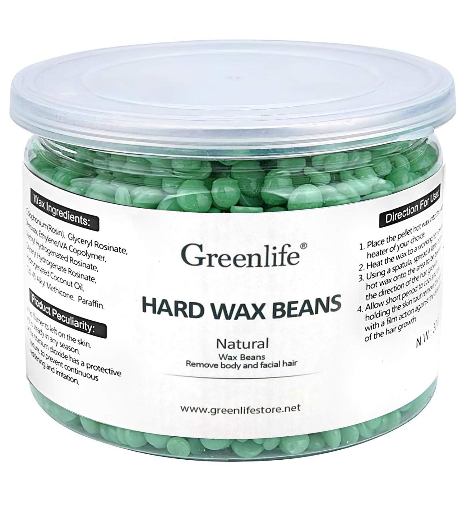 GreenLife 300g Hard Wax Beads Hard Wax Beans Hair Removal Painless Waxing Bean Home wax Kit for Facial Legs Arms Body Bikini Brazilian Pearl Depilatory Hot Waxs for Women and Men (300g bottled Green tea) - Buy Online on GoSupps.com