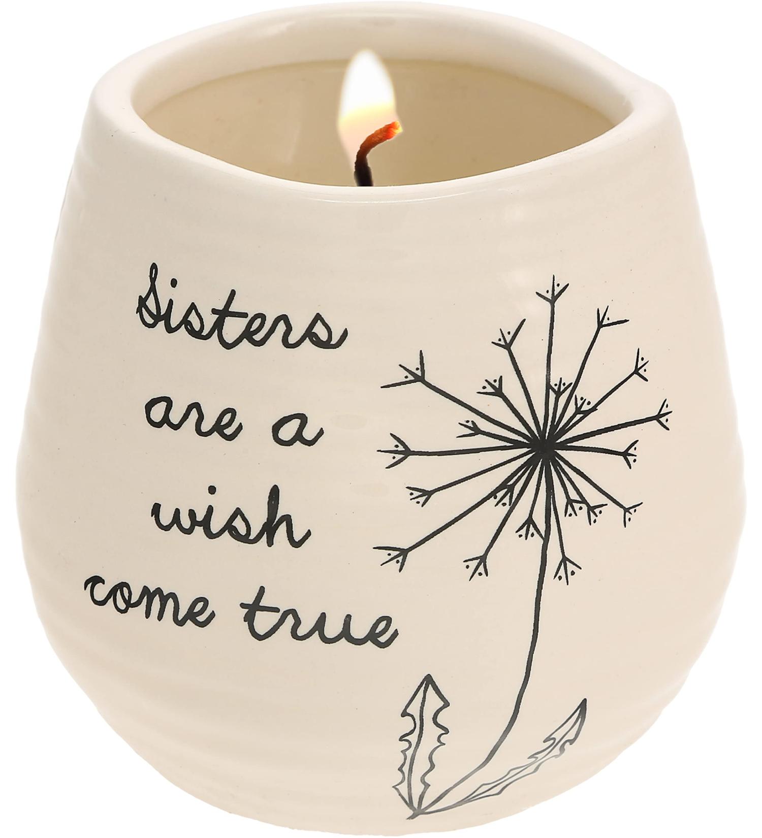 Shop Pavilion Gift Company Dandelion Sisters Yellow Ceramic Soy Candle | Serenity Scented | Perfect Gift Idea - Buy Online on GoSupps.com