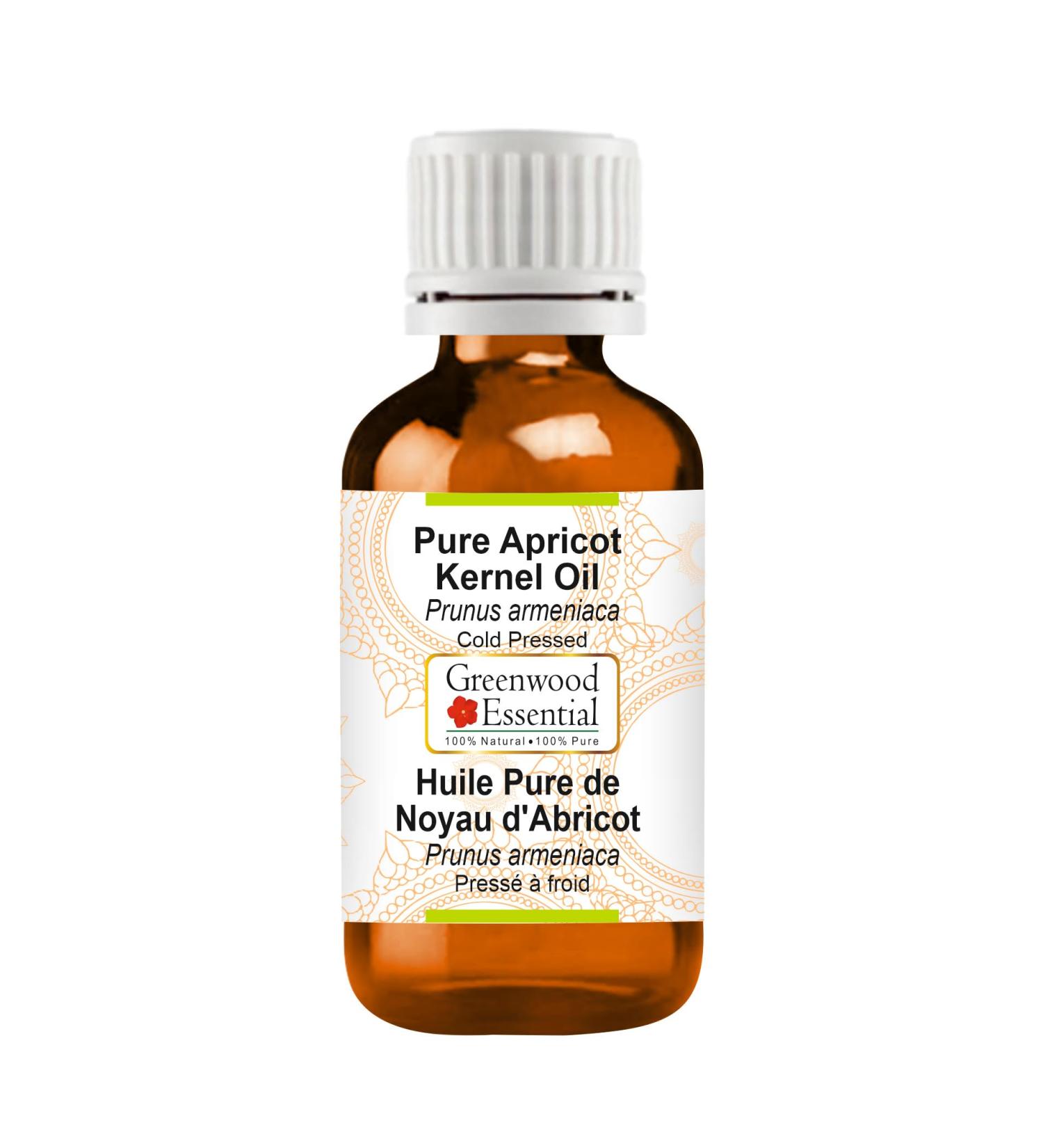 Pure Apricot Kernel Oil 100ml - Cold Pressed Prunus Armeniaca with Euro Dropper - Best for Skin & Hair - Buy Online on GoSupps.com