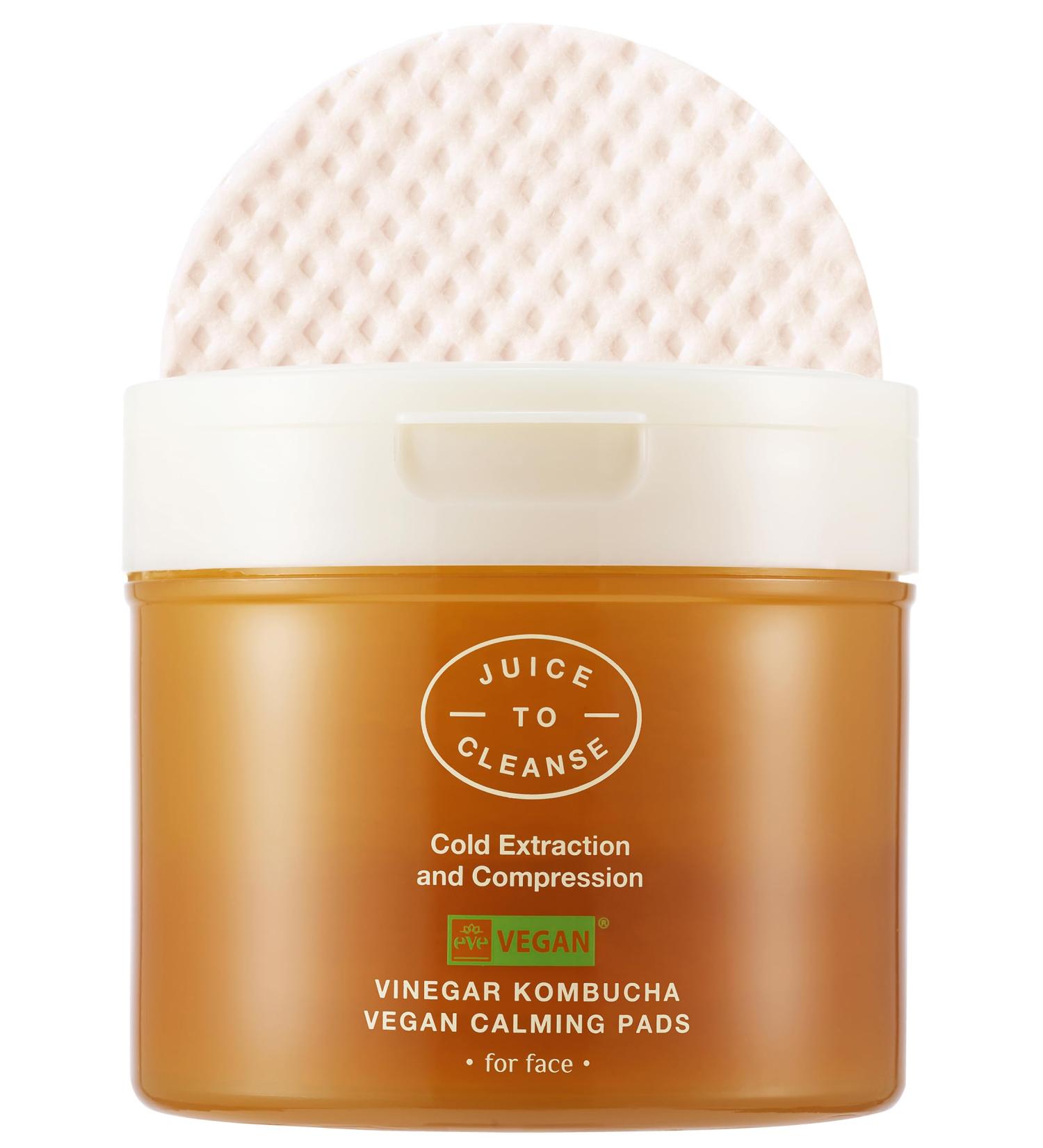 Vinegar Kombucha Vegan Calming Pad - Korean Toner for Redness Relief & Soothing - 50 Soft Cotton Pads with Niacinamide & Panthenol - Cool & Exfoliate - Buy Online on GoSupps.com