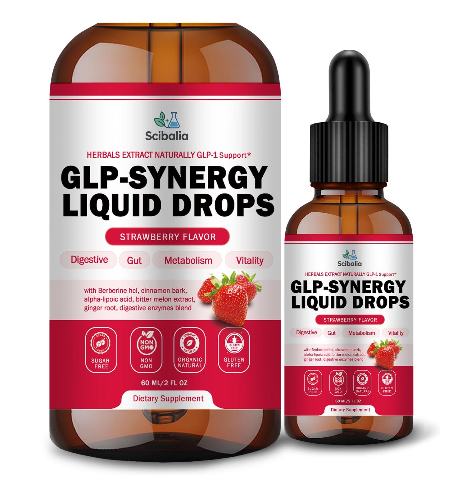 Scibalia GLP-1 Supplement Drops for Men & Women, Natural 12-in-1 GLP 1 Boost w. Berberine HCI Digestive Enzyme for Appetite Craving Metabolism & Digestive, GLP-1 Daily Oral Liquid More Potency - Buy Online on GoSupps.com