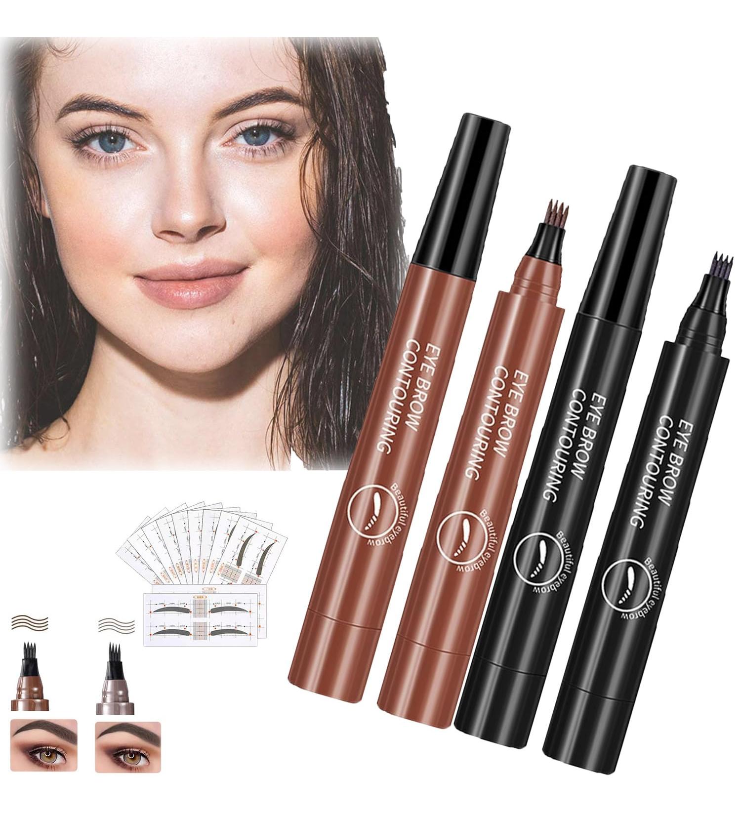 Glowly Secret Eyebrow Pen Glowly Secret Waterproof Natural Eyebrow Pen Glowly Secret 4 Tipped Precise Brow Pen 3D Microblading 4-Tip Eyebrow Pen Eyebrow Contouring Pen (04#+02#) - Buy Online on GoSupps.com