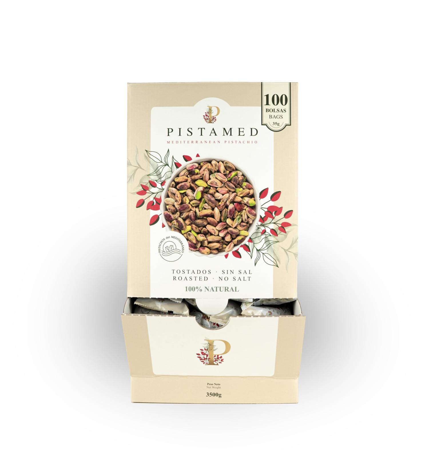 PISTAMED - Pistaches pel s - Sans sel - Torr faction artisanale - Riche en fibres - R gimes v g tarien et v g talien - Contenu : 3 5 kg (100 sachets de 35 g) Sans coque 100 sachets - Buy Online on GoSupps.com