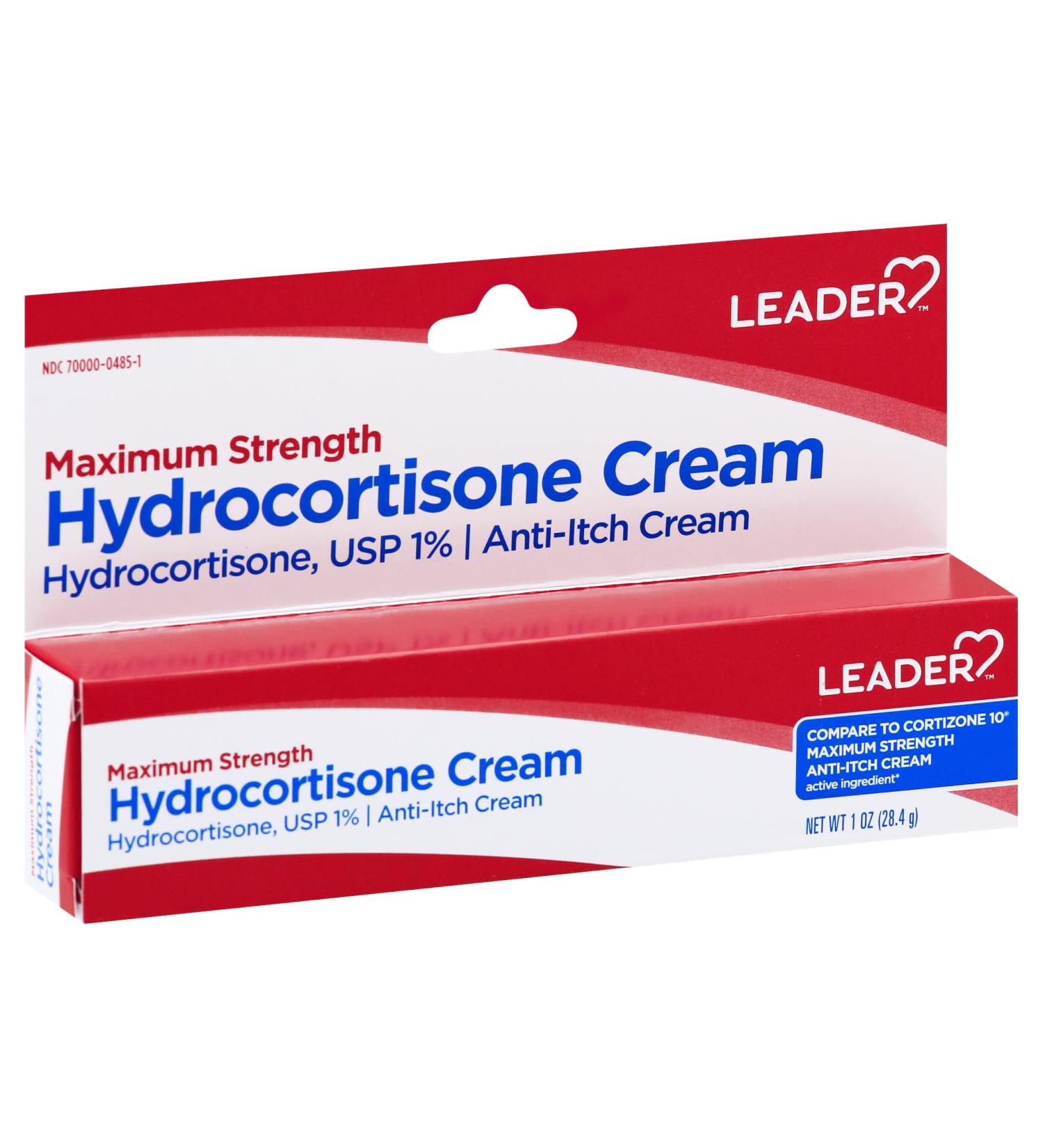 Leader Hydrocortisone Cream - Maximum Strength Anti-Itch Lotion for Psoriasis Eczema Mosquito Bites & Skin Relief - 1 oz - Fast International Shipping - Buy Online on GoSupps.com