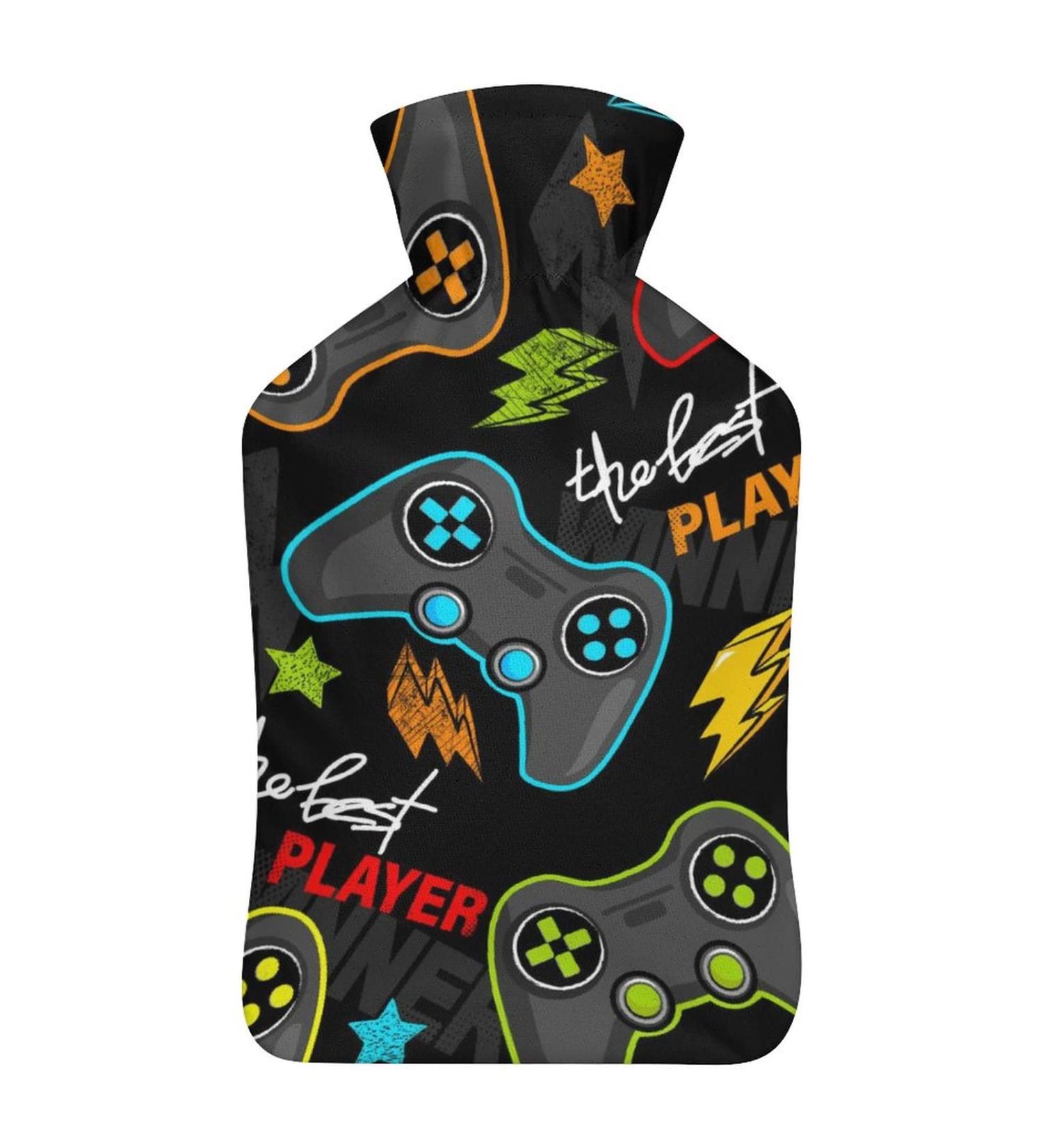 Colorful Plush Hot Water Bottle with Cover - Fun Hand Warmer for Adults & Kids | 26.5x15.3cm - International Shipping Available! - Buy Online on GoSupps.com