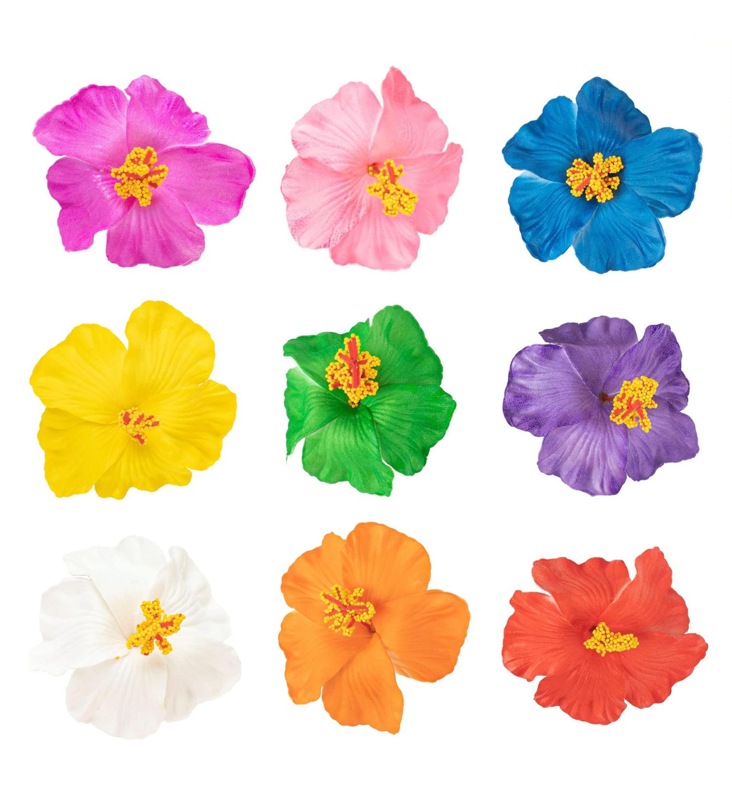 Framendino 9 Pack Hawaiian Foam Hibiscus Flower Hair Clips for Women - Perfect for Bridal, Wedding, Beach - Buy Online on GoSupps.com