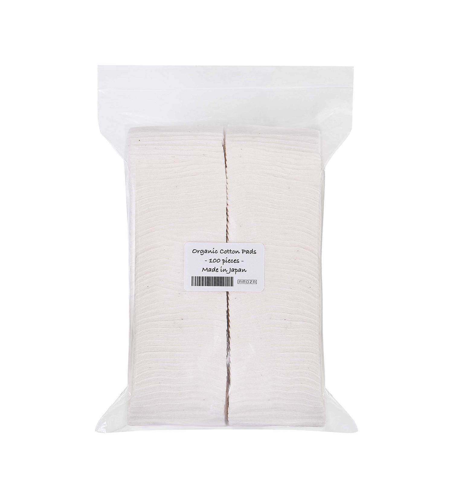 Japanese Organic Cotton Pads - 100% Unbleached, 100 Pieces, Made in Japan (1 Pack) - Buy Online on GoSupps.com