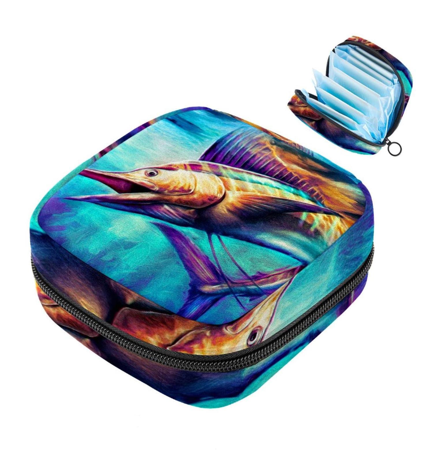 Sanitary Napkin Storage Bag - Sailfish Design | Portable Menstrual Cup & Women's Tapes | Ideal for First Period & Female Menstruation - Buy Online on GoSupps.com