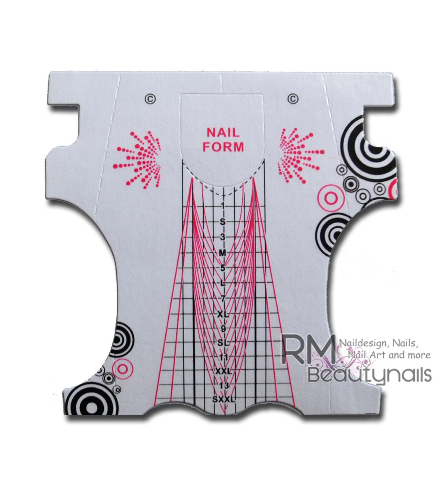 100 Professional XXL Stiletto Modelling Templates - Nail Modelling Fingernails UV Gel and Acrylic