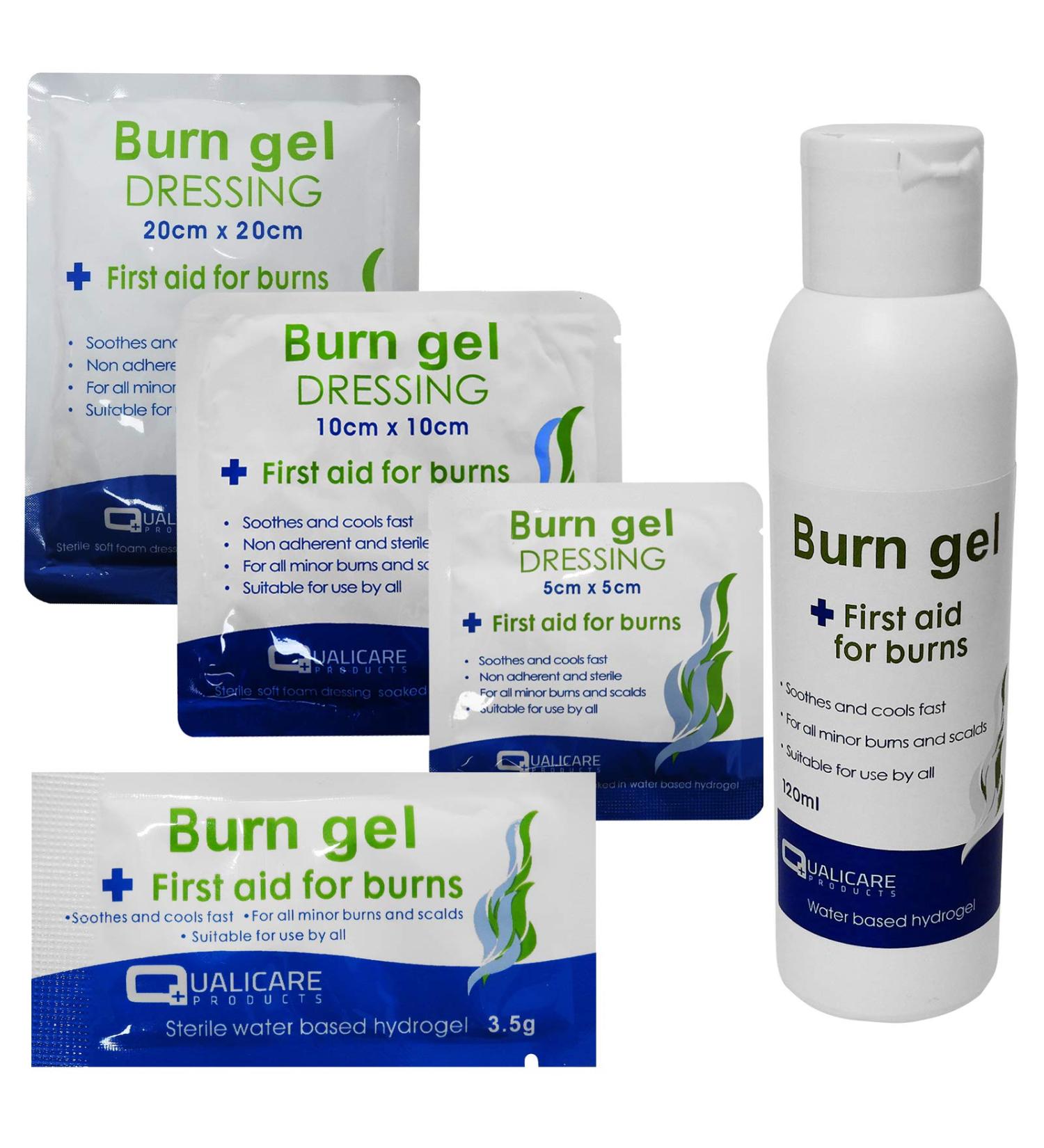 Qualicare Emergency First Aid burns care burns sunscreen dressings cooling gel 20cm x 20cm dressing Triple Pack - Buy Online on GoSupps.com