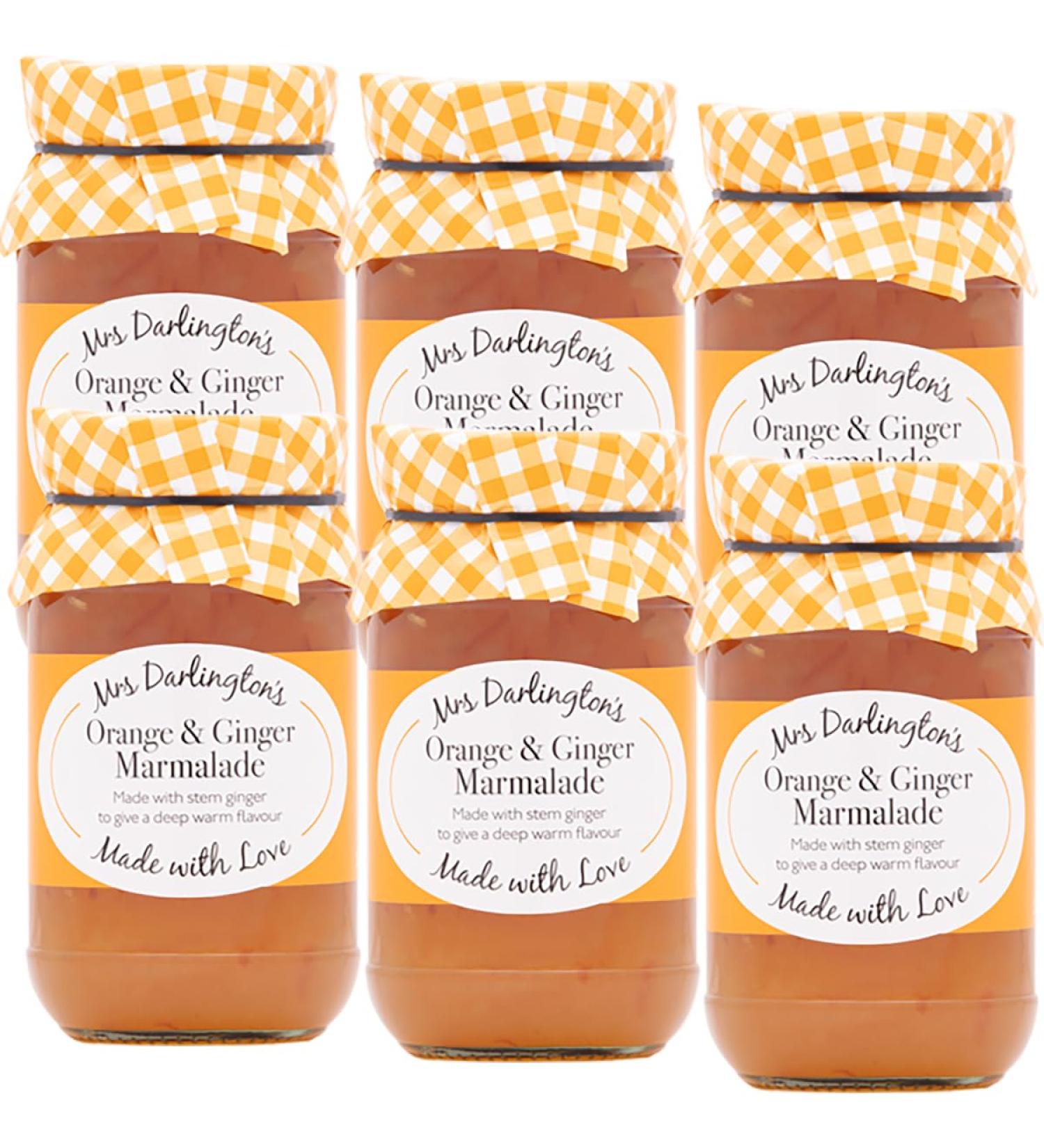 Mrs Darlington's Orange and Ginger Marmalade - 340g - Pack of 6