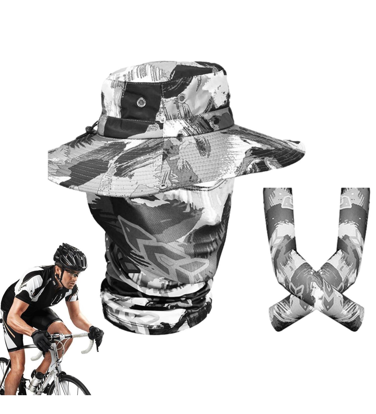 tiaowei Sun Hat Set | 3 Piece Fishing Hats with Face Outdoor Fishing Hiking Hat Fishing Shade Mesh for Gray - Buy Online on GoSupps.com