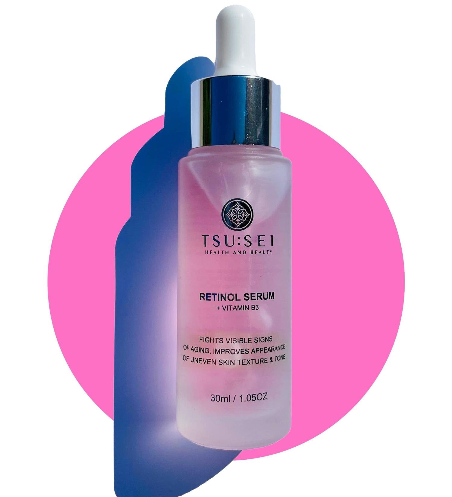 RETINOL SERUM for face with Vitamin B3 by TSU:SEI - Organic Anti-Aging Facial Serum for Fine Lines Wrinkles and Uneven Skin Tone. Cruelty Free Skincare. 30ml. - Buy Online on GoSupps.com