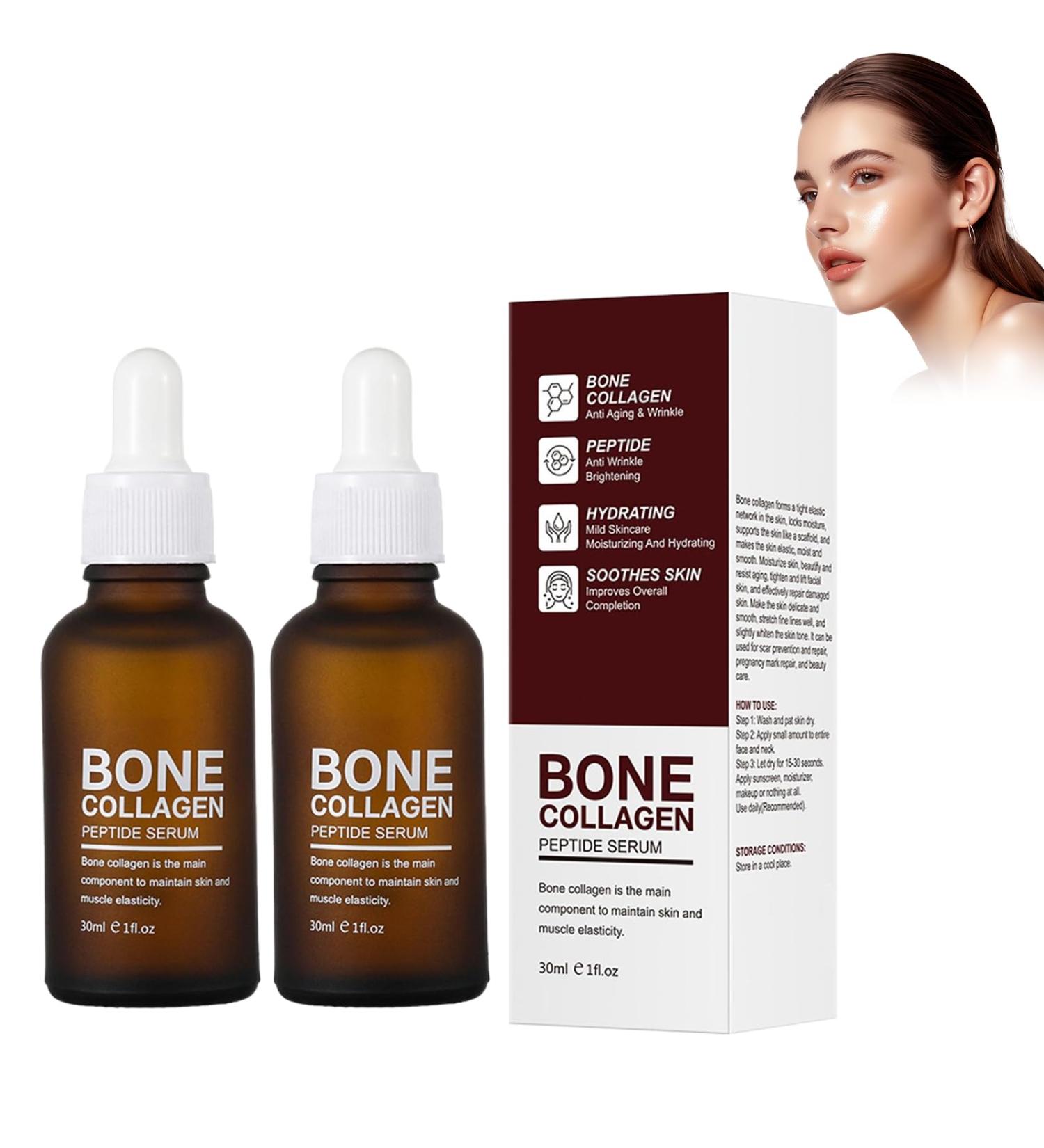 Bone collagen peptide serum collagen hydrolyzate per serving facial serum antiwrinkle antiaging skin serum white facial skin reduced pores 30 ml x 2 facial hydration - Buy Online on GoSupps.com