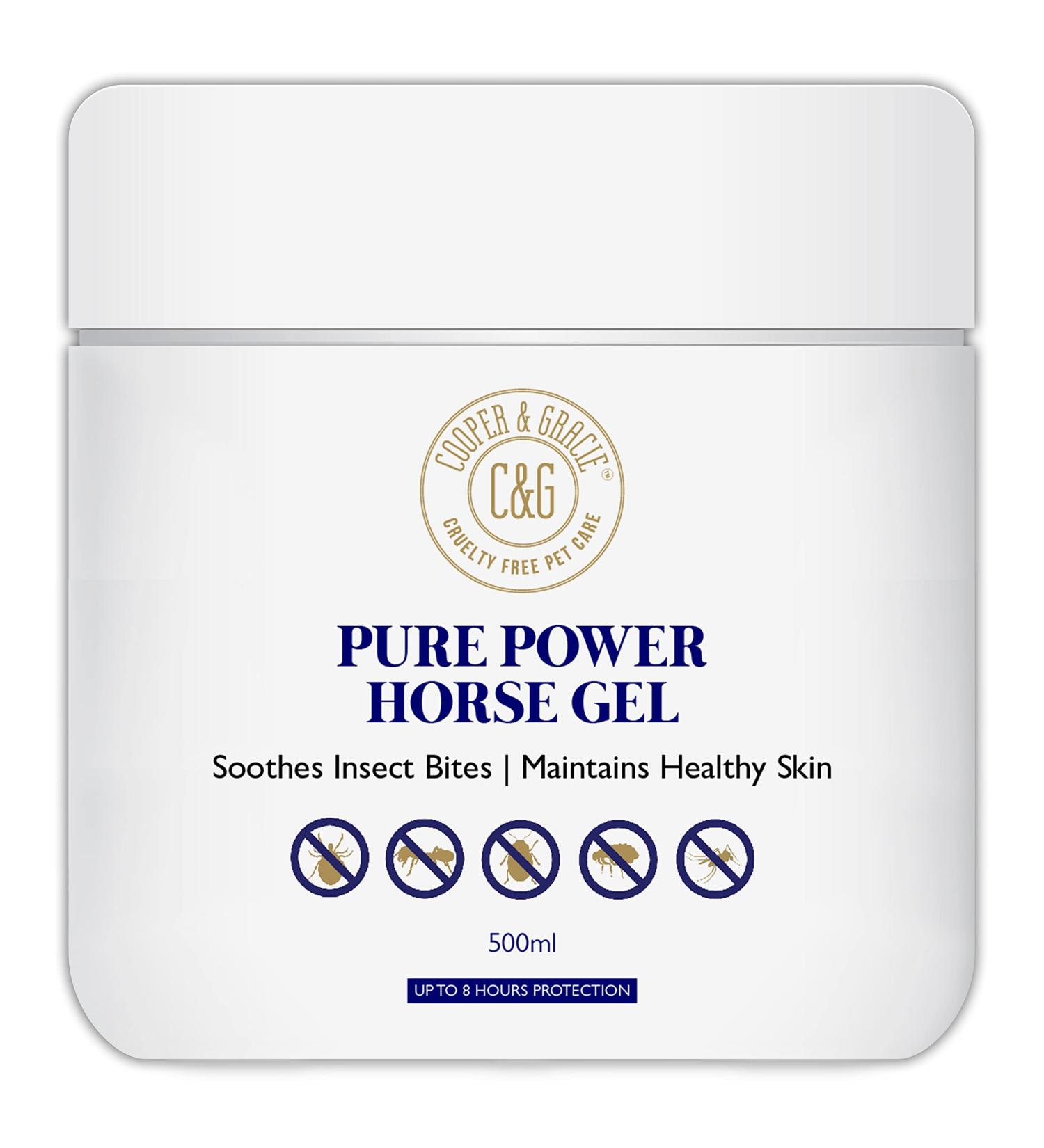 C&G Pets | Pure Power Horse Fly Gel | Repels Biting Insects | Soothes and Hydrates itchy Skin | 8 Hour Sweat Resistant Citronella Formula | 100% Organic And Natural 500ml - Buy Online on GoSupps.com