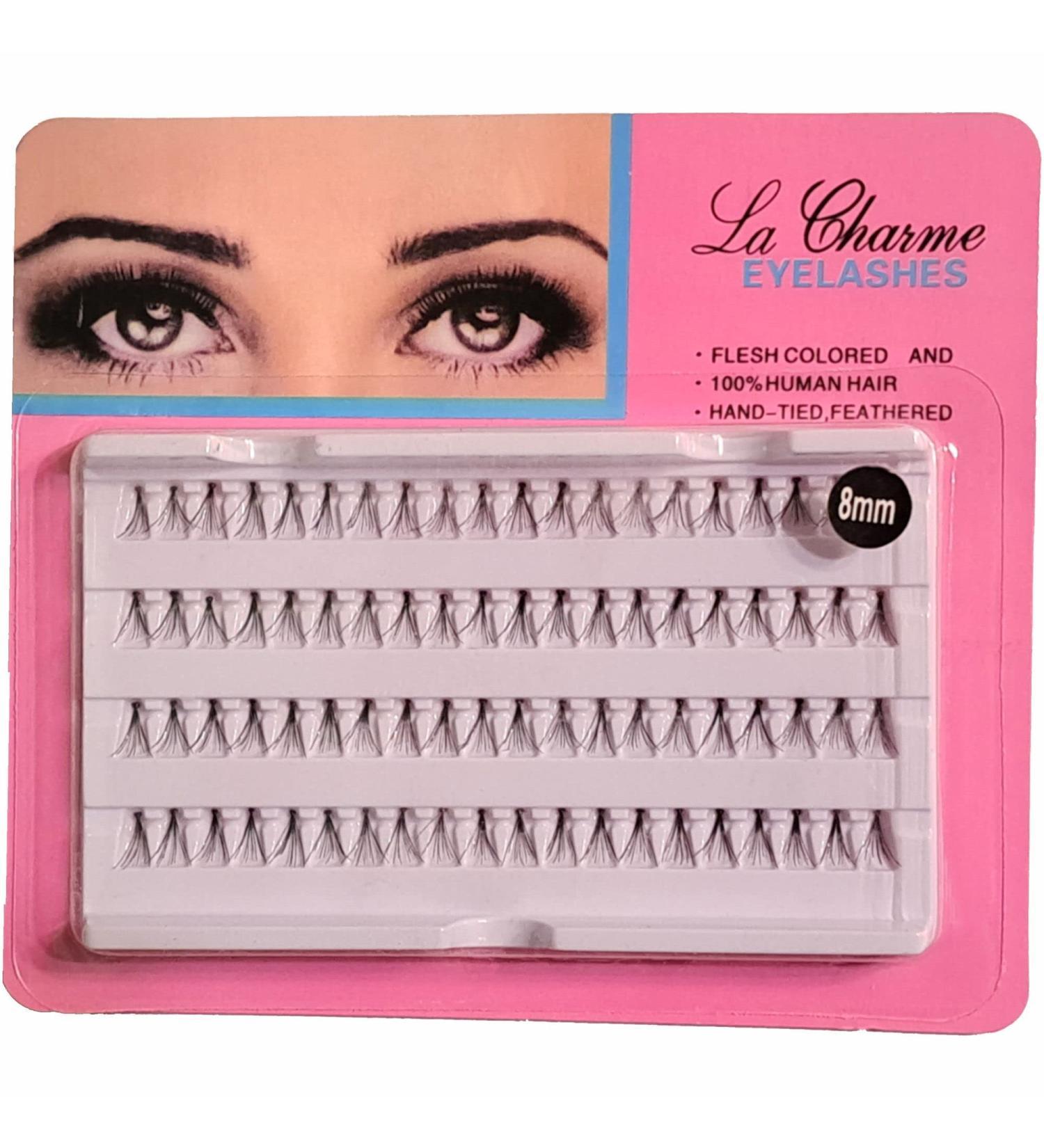 Eyelash tufts 8 mm black 80 tufts eyelash extension extra strong quality