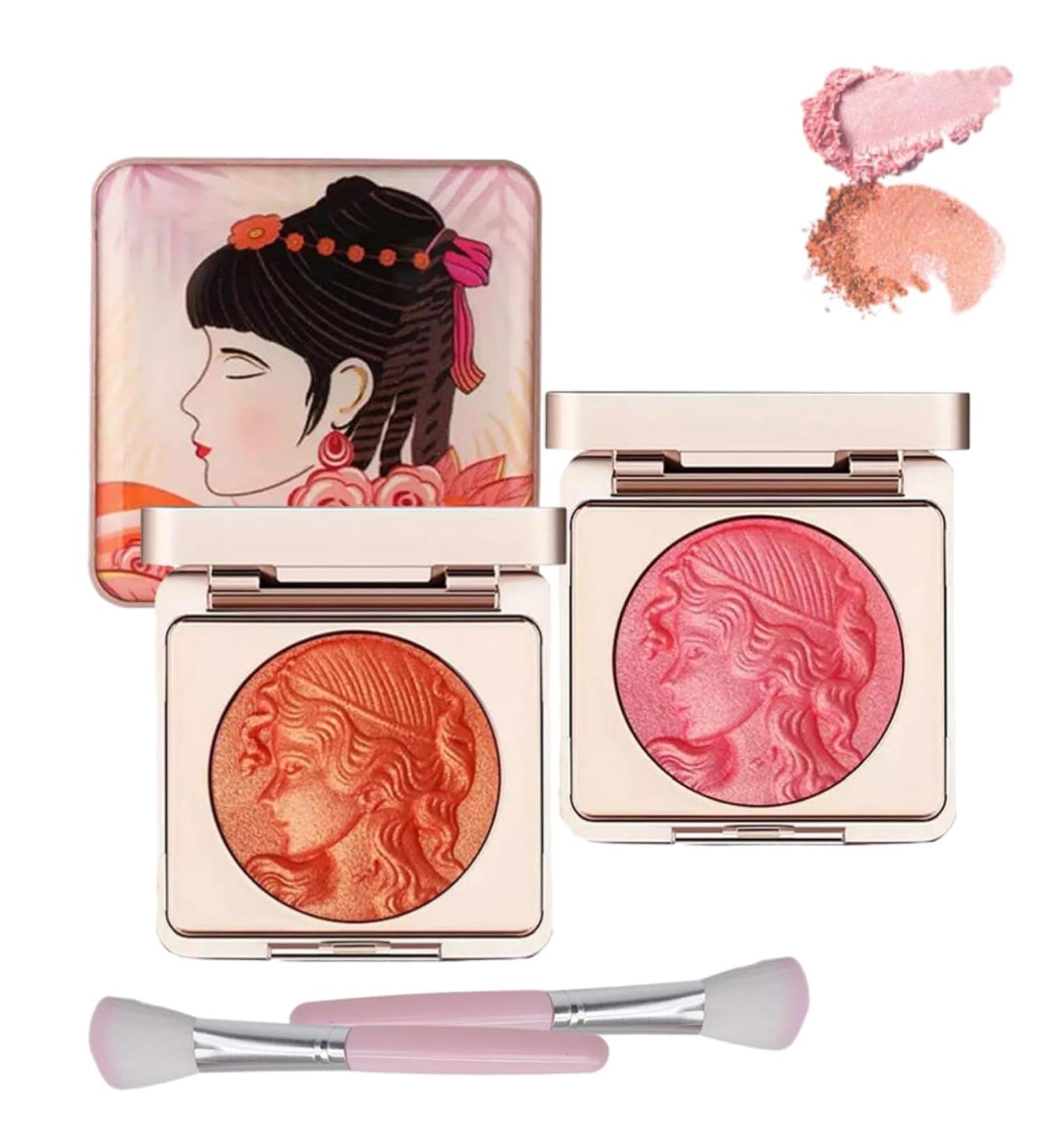 Soft embossed cheek powder blush palette embossed cheek blush matte face powder blush palette natural makeup radiant finish(Combination Pack) - Buy Online on GoSupps.com