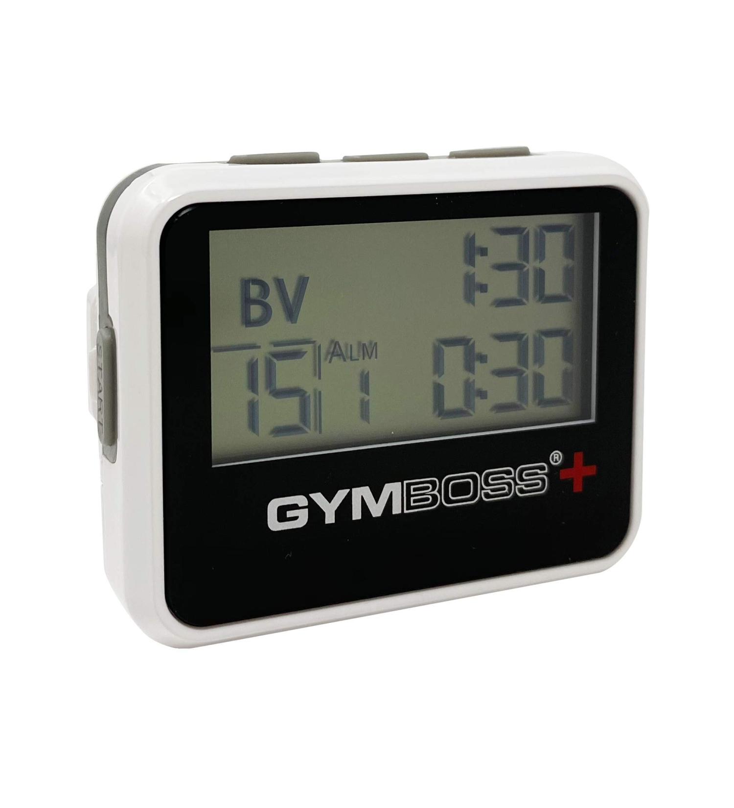 Gymboss Plus Interval Timer & Stopwatch - White/Black | High Gloss | Perfect for Workouts & Training - Buy Online on GoSupps.com