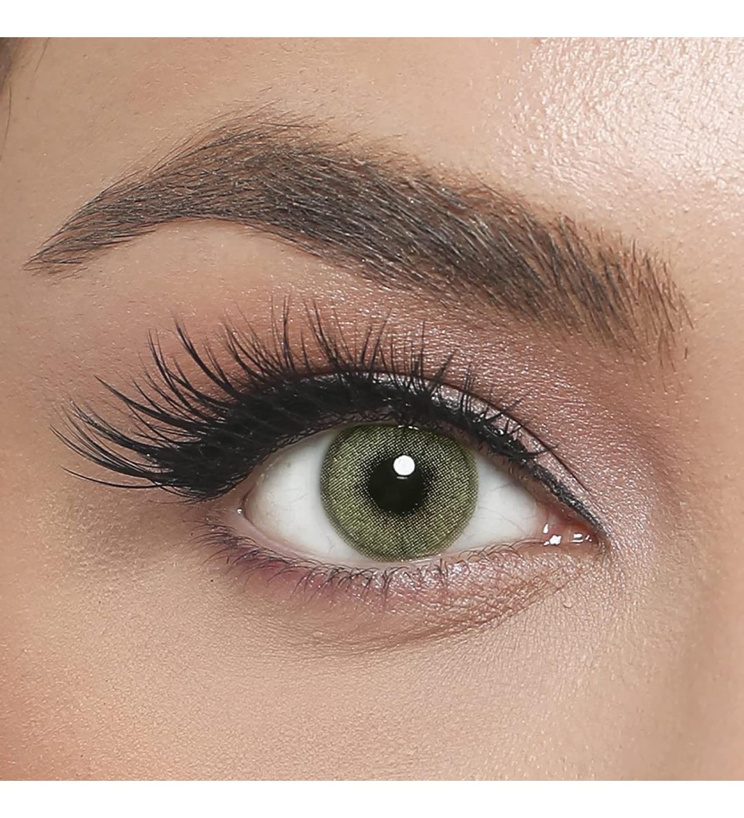 El Amore Olive Colored Contact Lenses - Retro Series | Bright Green-Brown Monthly Lenses for Dark Eyes | 6-Month Wear 1 Pair - Buy Online on GoSupps.com