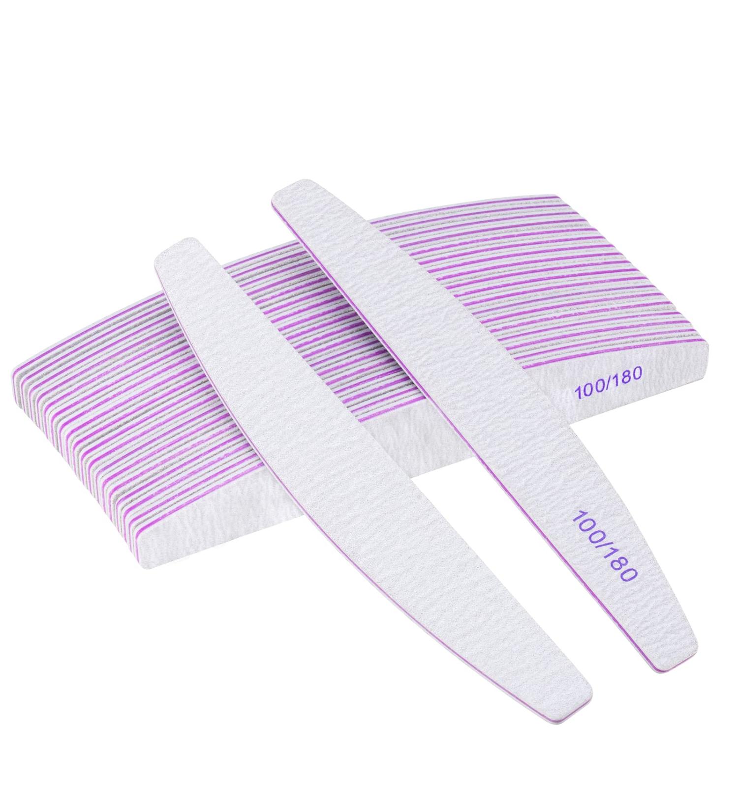 Professional Nail Files - 20 Pack 100/180 Grit Double-Sided Reusable for Gel & Natural Nails - Ideal for Salons & DIY Nail Art - Buy Online on GoSupps.com