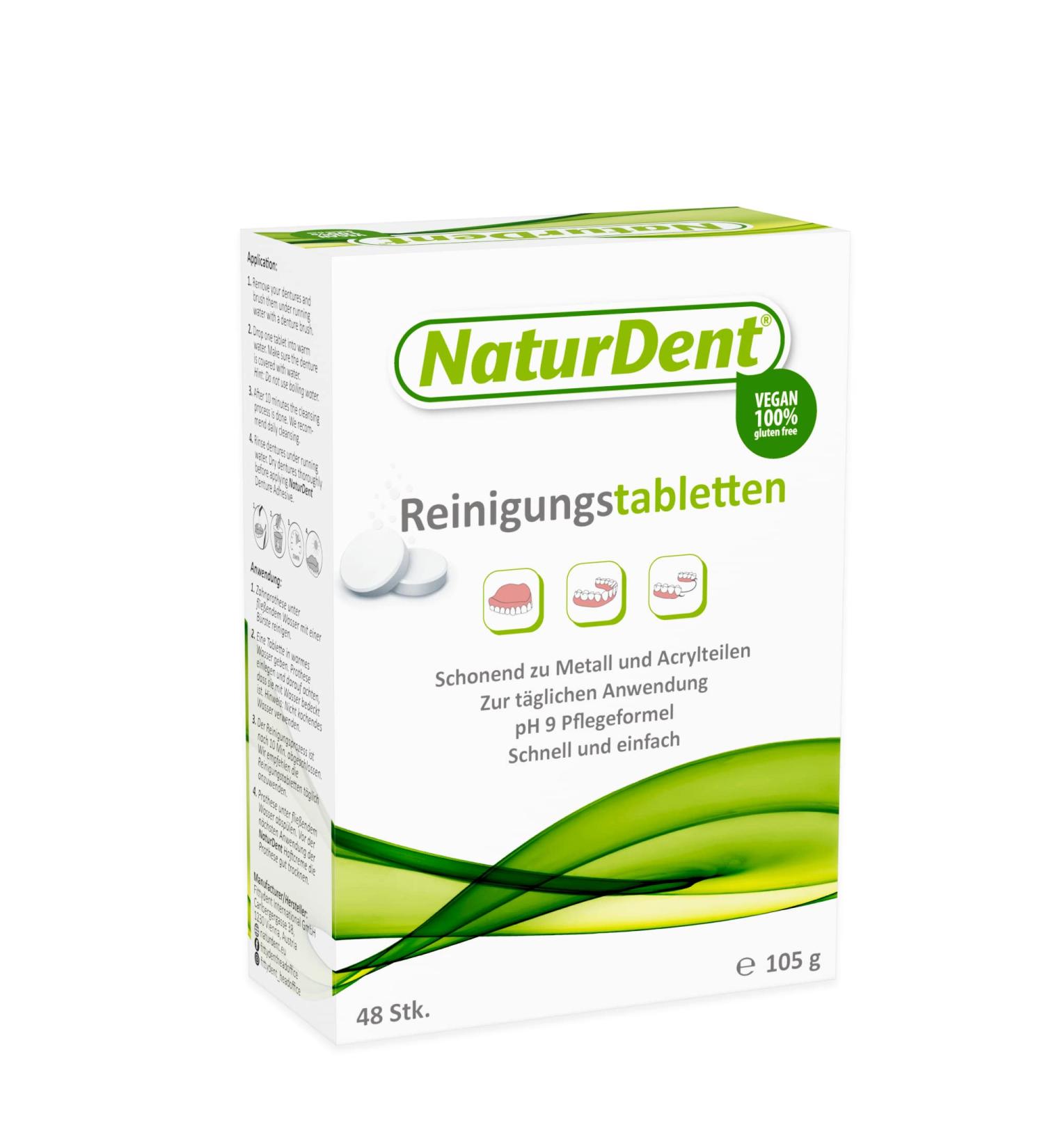 NaturDent Denture Cleaner Tablet - Removes Stains, Plaque, and Odor from Full & Partial Dentures, Prosthesis, and Braces - Buy Online on GoSupps.com