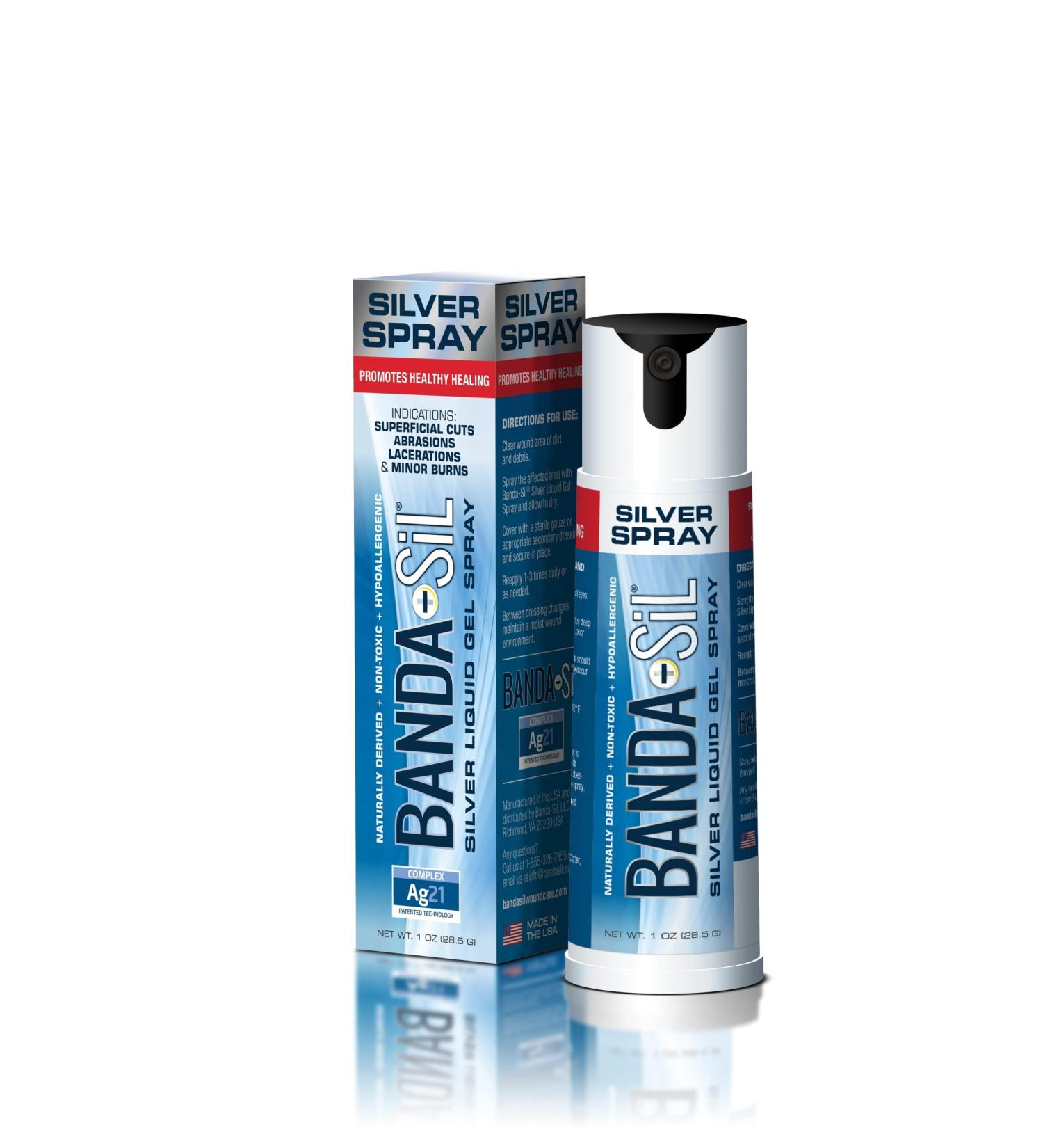 Banda-Sil Silver Liquid Gel Spray 1oz - Fast-Acting Wound Care Solution - Buy Online on GoSupps.com