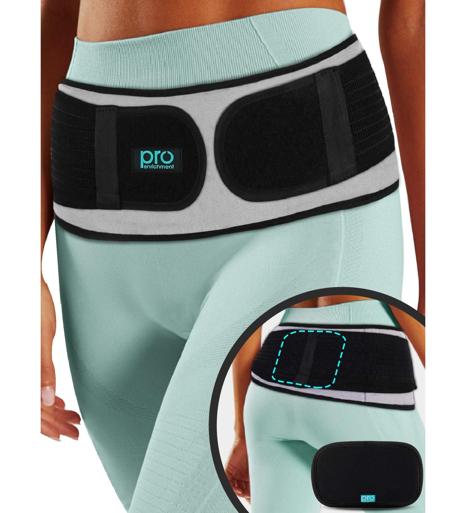 Sacroiliac SI Hip Belt for Men and Women - Lower Back Support Brace for Hip Pain - Adjustable Pelvic Support Belt for Sciatica Relief - Lumbar Pain Relief Trochanter Brace - Buy Online on GoSupps.com