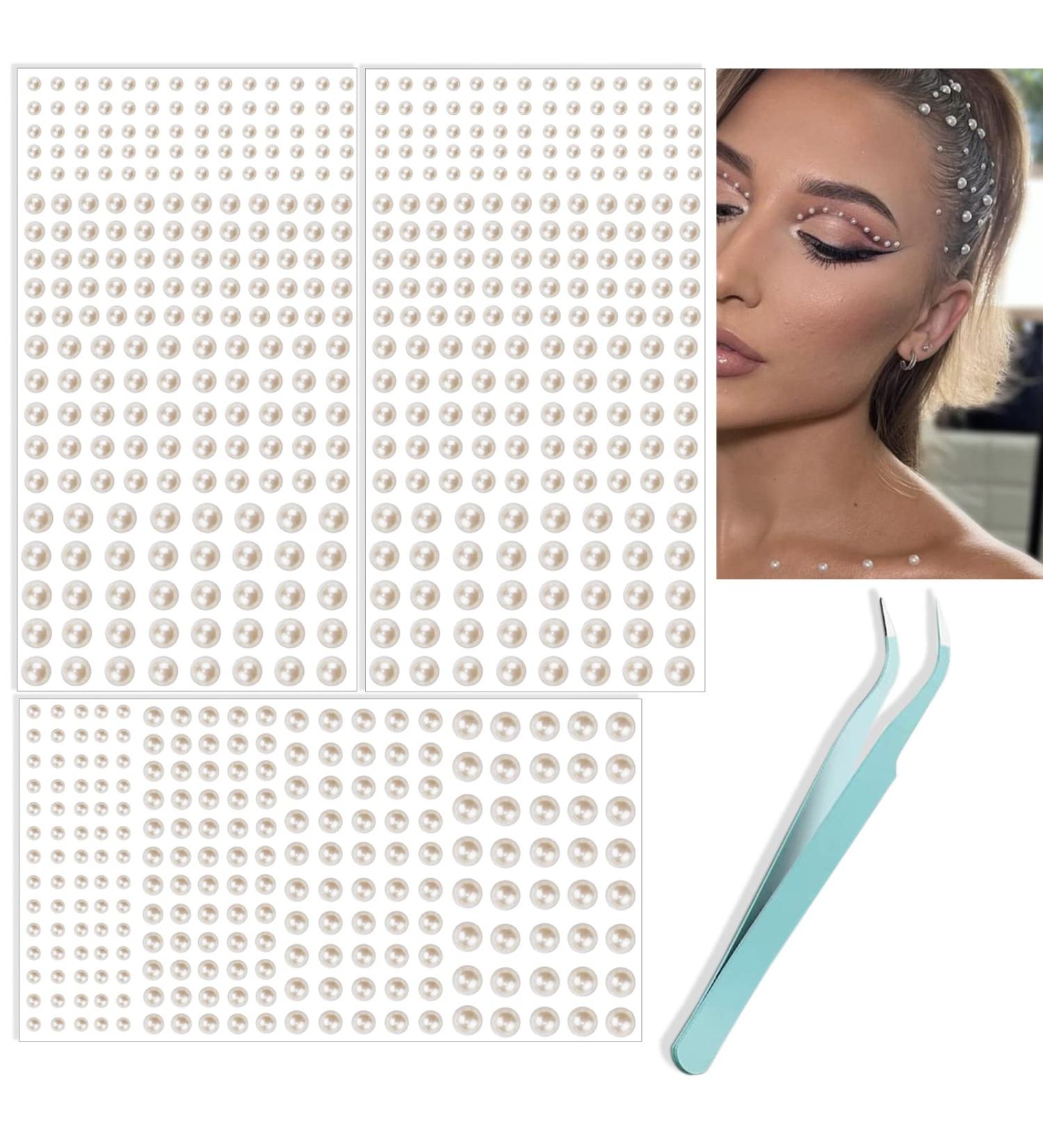 660Pcs Self-Adhesive Face Jewels & Rhinestones - Festival Makeup Gems & Pearls 3 Sheets - Buy Online on GoSupps.com