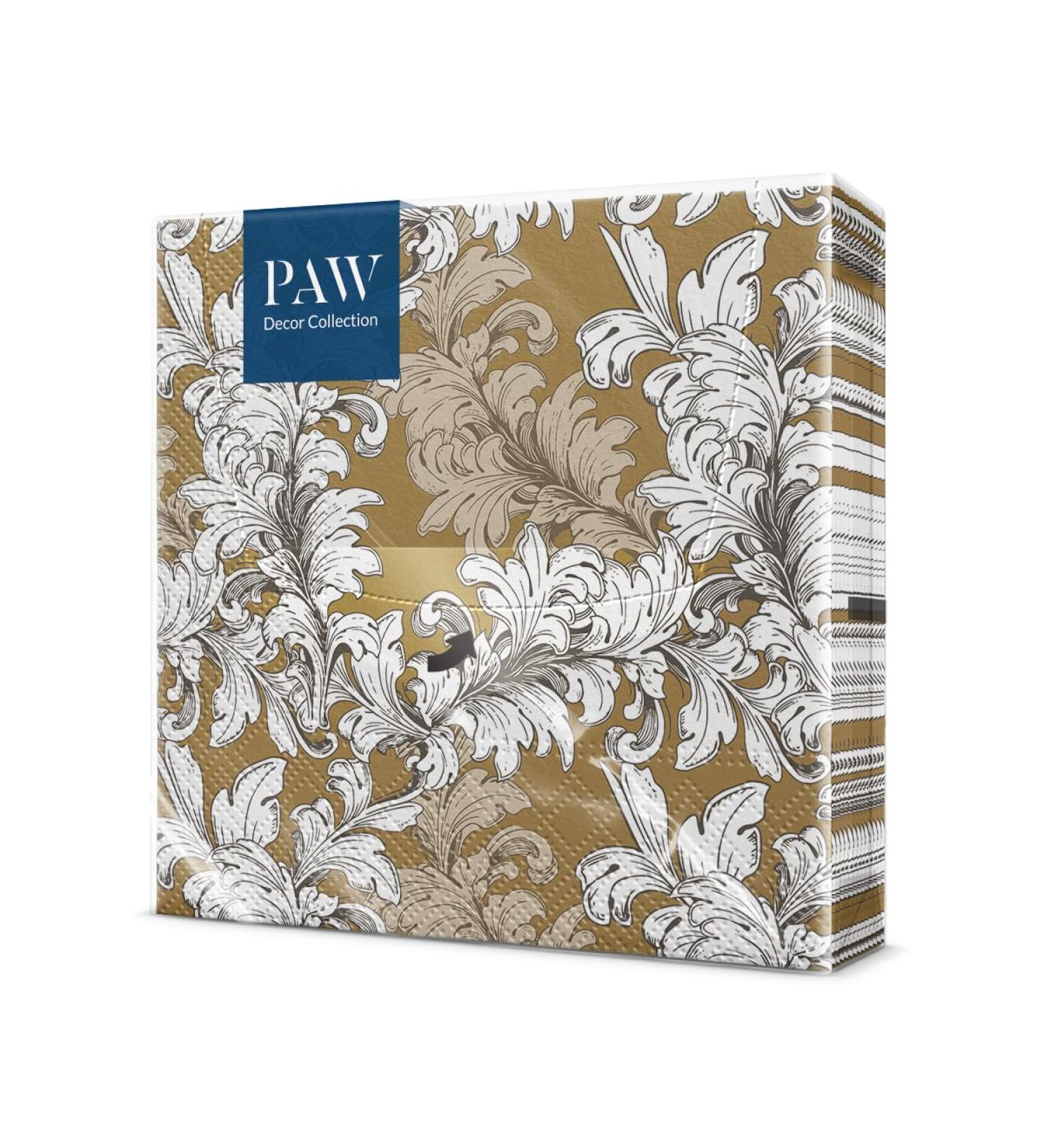 PAW 3-Layer Colorful Napkins (33x33 cm) - 20 Pieces for Weddings Communions & Celebrations | Elegant Damask Design - Buy Online on GoSupps.com