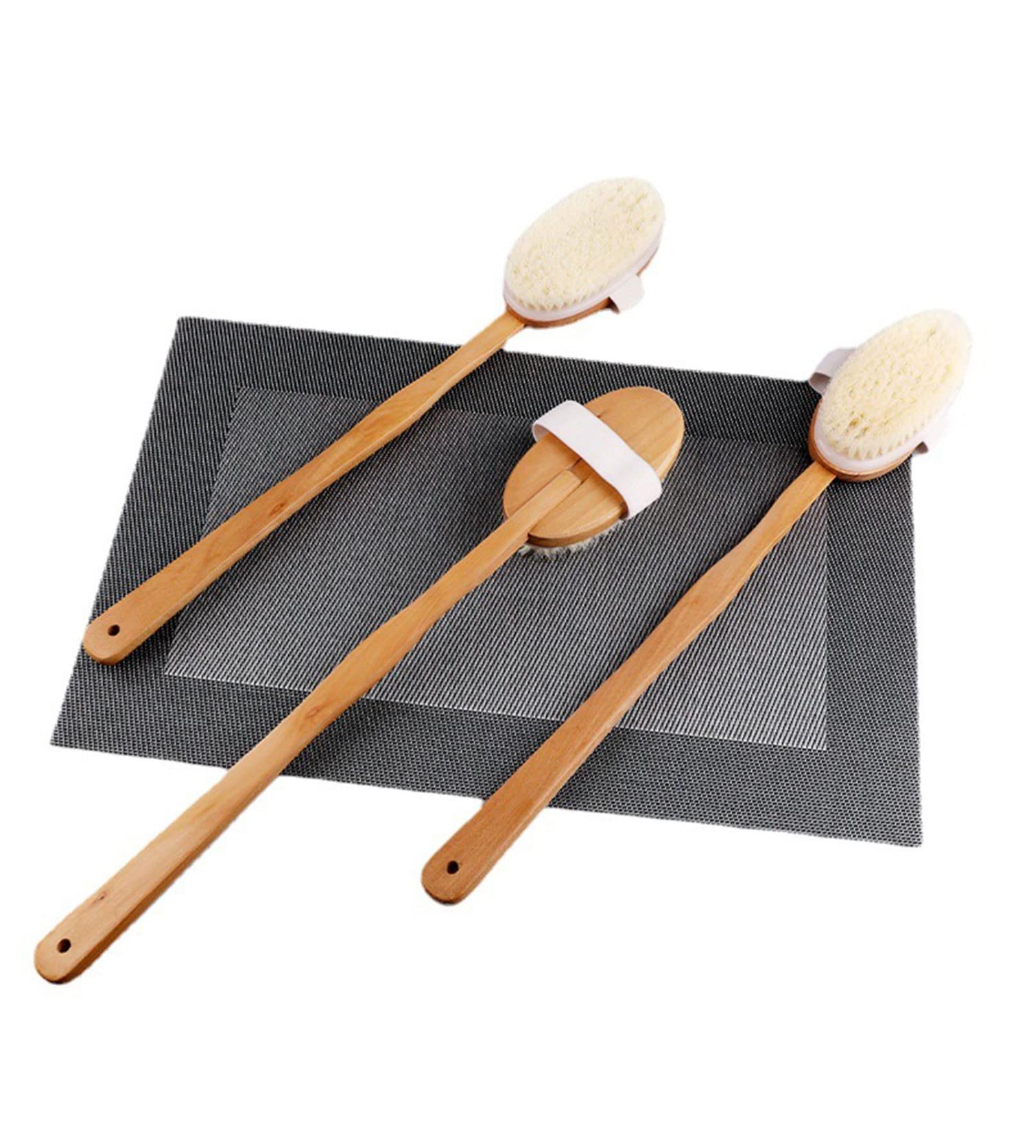 3-Piece Long Handle Back Scrubber Set - Exfoliating & Soft Bristles - Buy Online on GoSupps.com