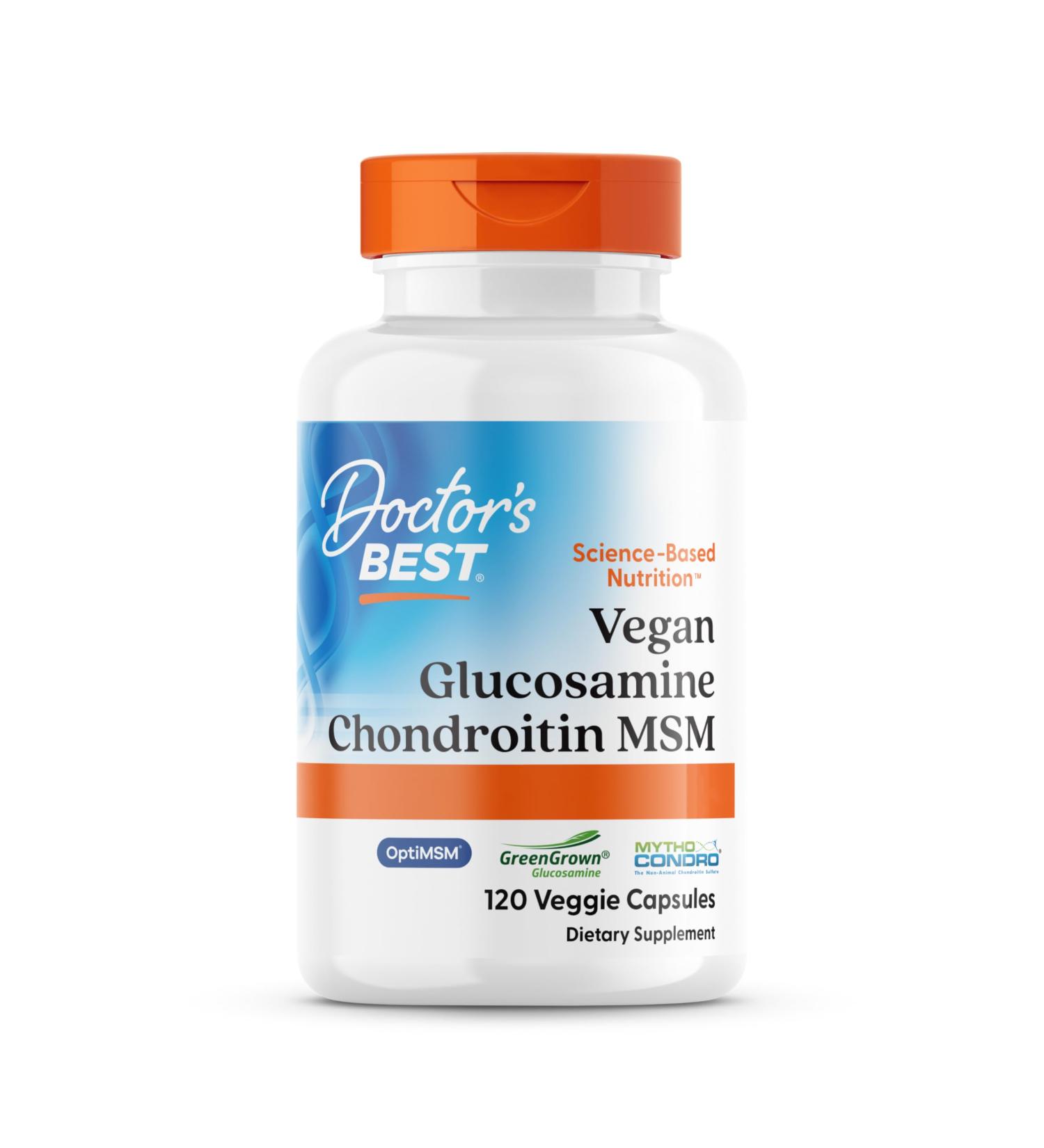 Doctor's Best Vegan Glucosamine Chondroitin MSM High Dosed 120 Vegan Gluten Free Vegetarian Non-Soy Non-GMO - Buy Online on GoSupps.com