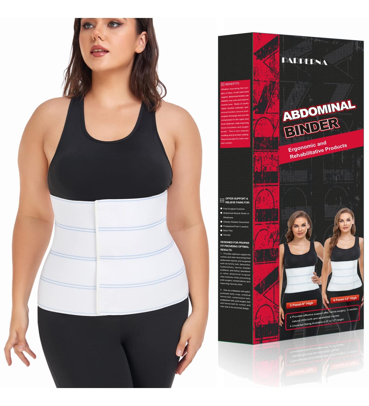 Abdominal Binder Lower Waist Support Belt - Post-Surgical Compression Wrap for Men and Women - 4 Panel Design - Large/X-Large Size (45-60) - 12 High - Buy Online on GoSupps.com