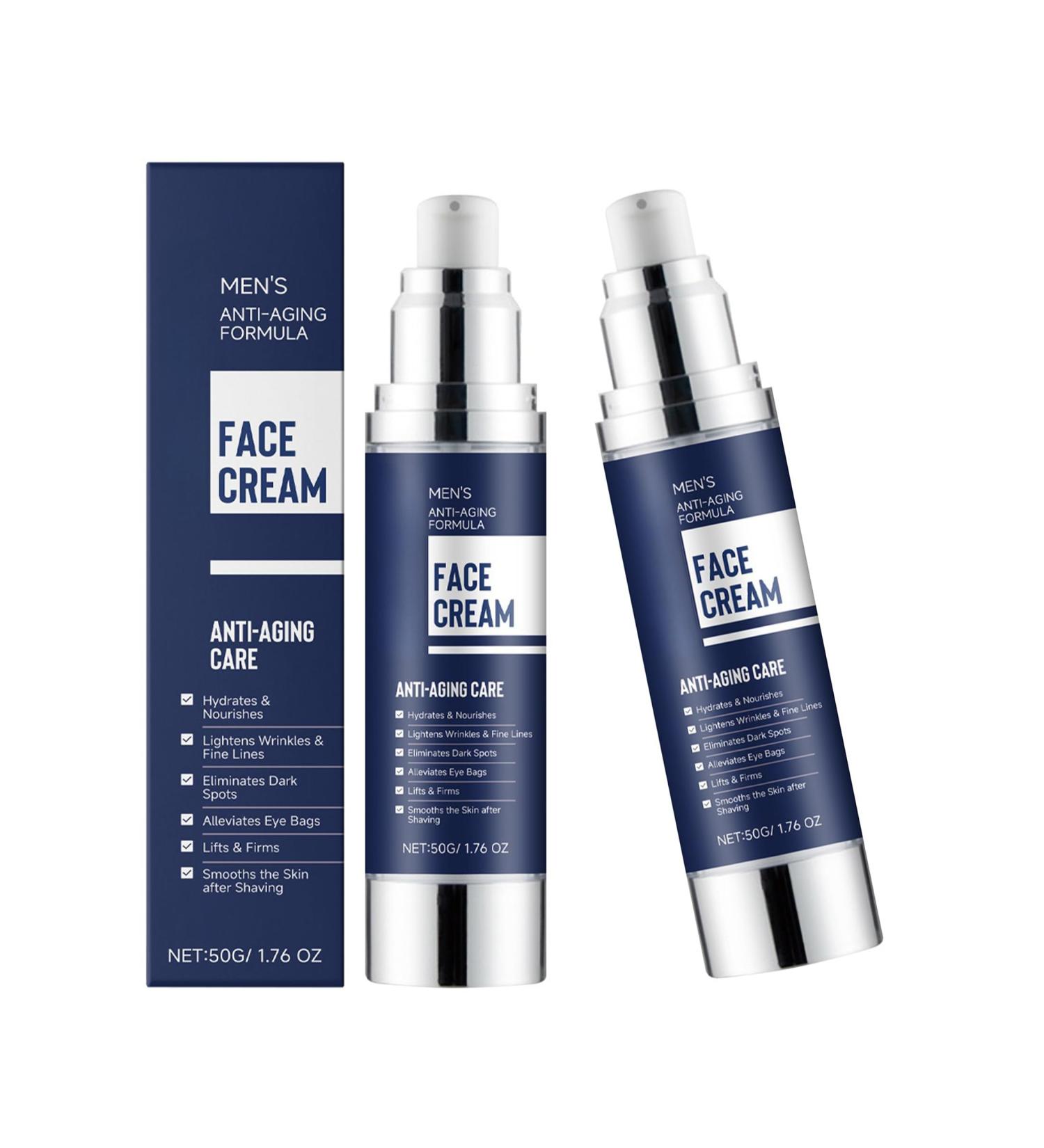 3X Anti-Aging Face Cream for Men 2Pcs Collagen & Hyaluronic Acid Face Moisturizer - Wrinkle Reducer Eye Bags & Dark Circles Treatment 24H Hydration for All Skin Types - Non Greasy Formula 1.76oz - Buy Online on GoSupps.com