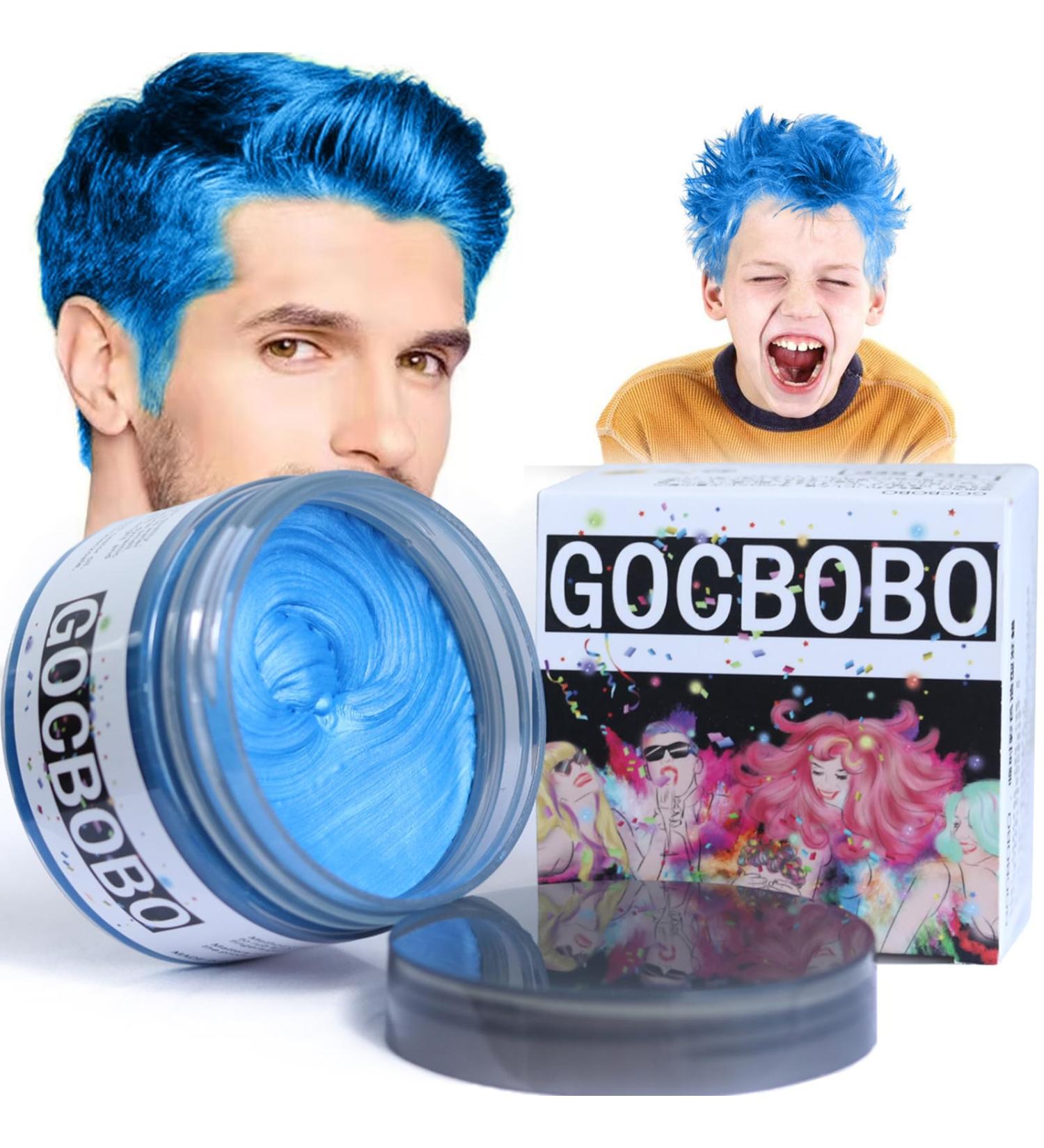 Temporary Hair Color Wax Blue - Unisex Washable Styling Wax for Party Cosplay & Halloween (4.23 oz) - Buy Online on GoSupps.com