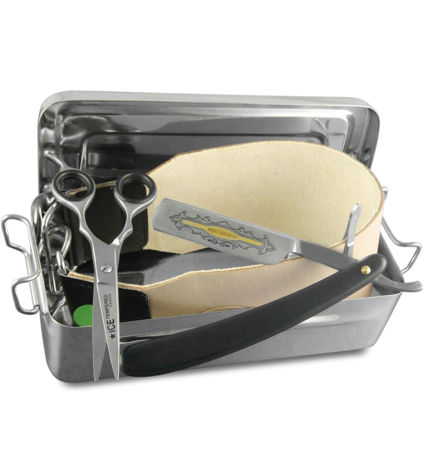 Premium 7-Piece Razor Set with Strop Paste & Solingen Shaving Brush - International Shipping Available - Buy Online on GoSupps.com