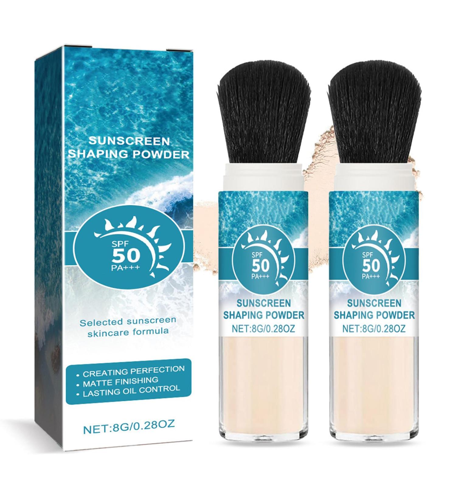 EONFAVE SPF 50 Sunscreen Powder 2 Pack Matte Loose Powder with Brush Oil Control Longlasting Set Powder Waterproof Makeup Powder Lightly Breathable Suitable for All Skin Types Translucent 16g 1er Pack - Buy Online on GoSupps.com