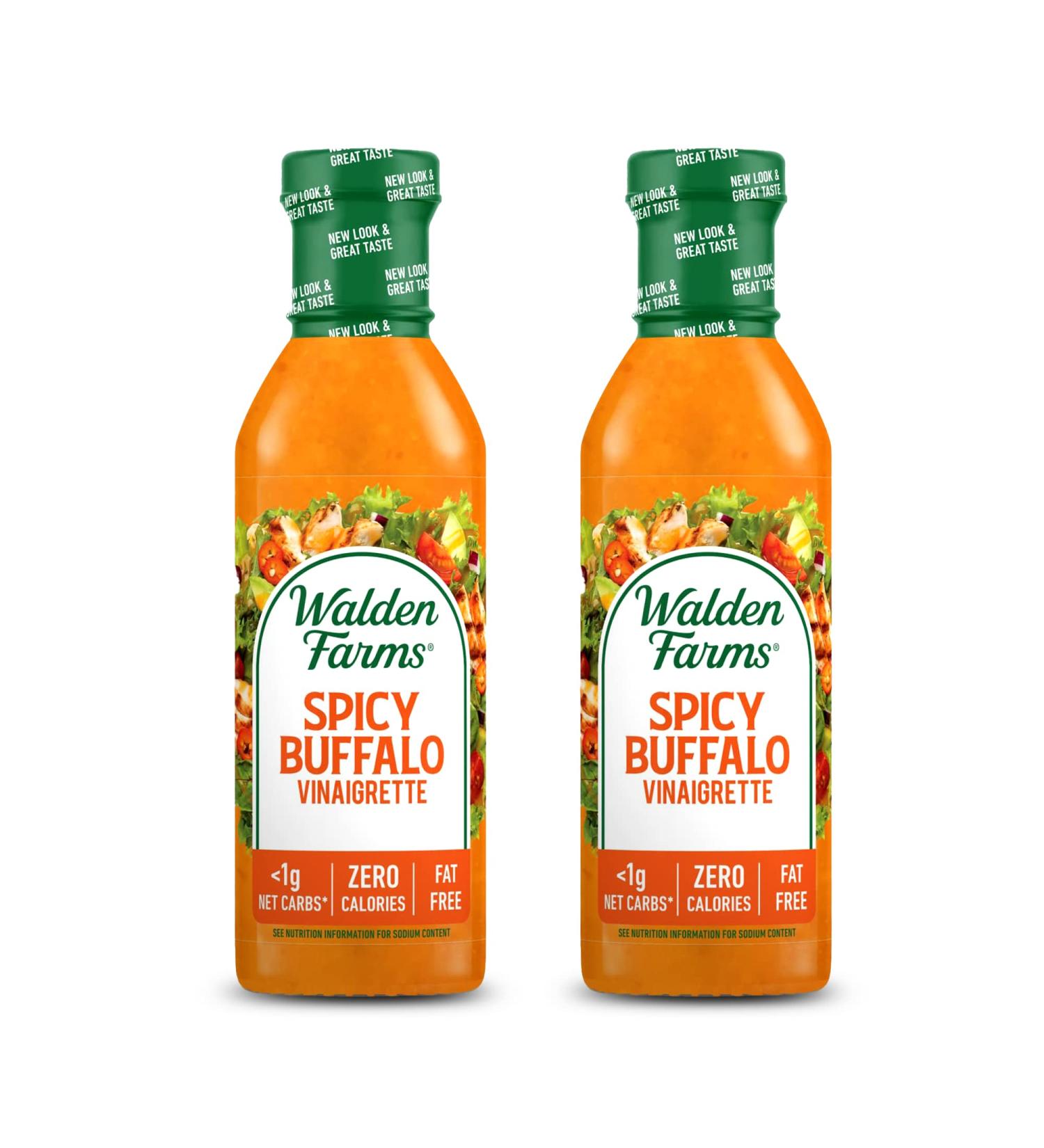 Walden Farms Spicy Buffalo Vinaigrette Salad Dressing 12 oz, Pack of 2 | 0g Net Carbs | Kosher Certified | Perfect for Salads, Chicken, Wraps | Fresh & Delicious Flavor - Buy Online on GoSupps.com