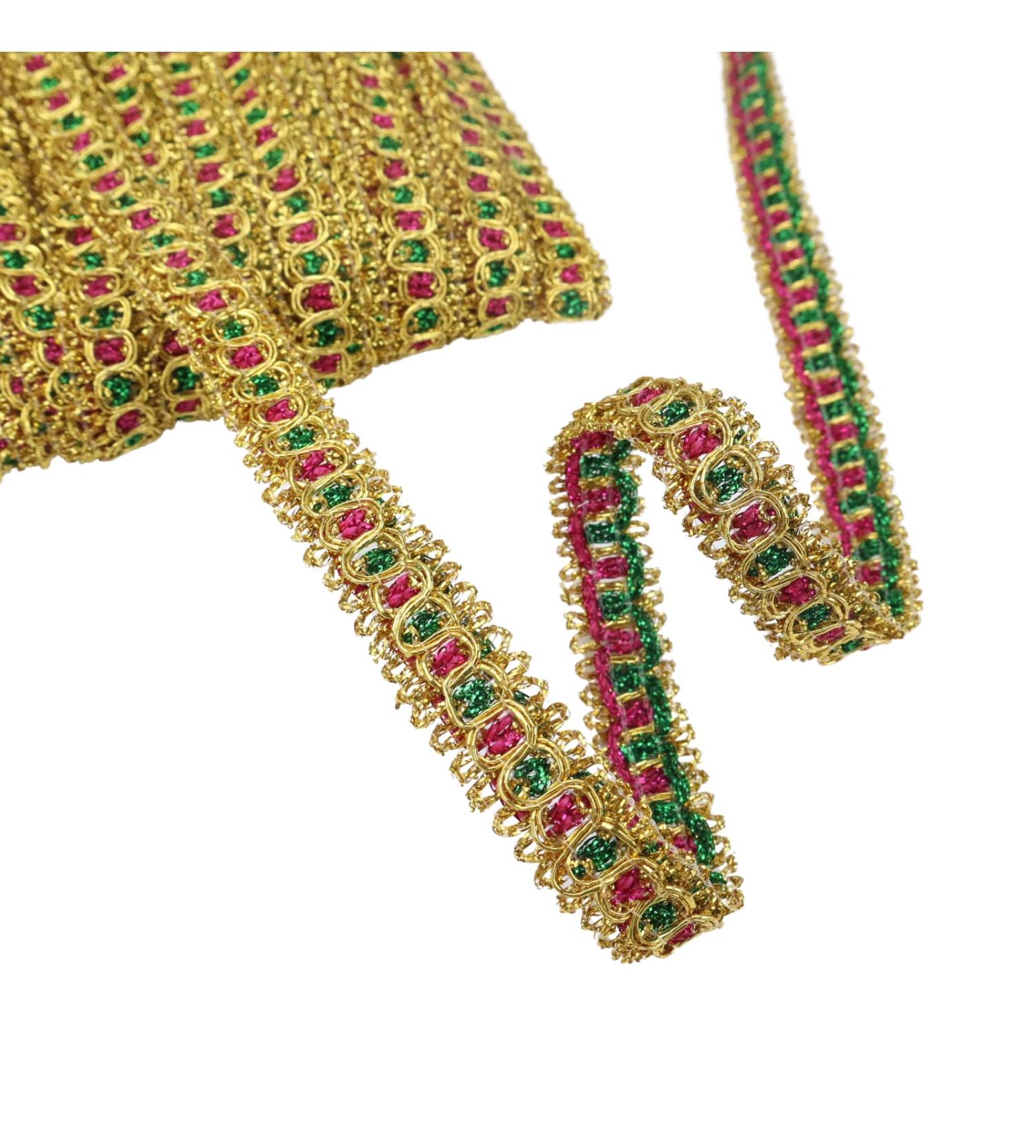 Gold Lace Trim Ribbon 18 Yards - Metallic Edge Scroll Braid for Sewing, Cakes, Bags & Purses - Buy Online on GoSupps.com