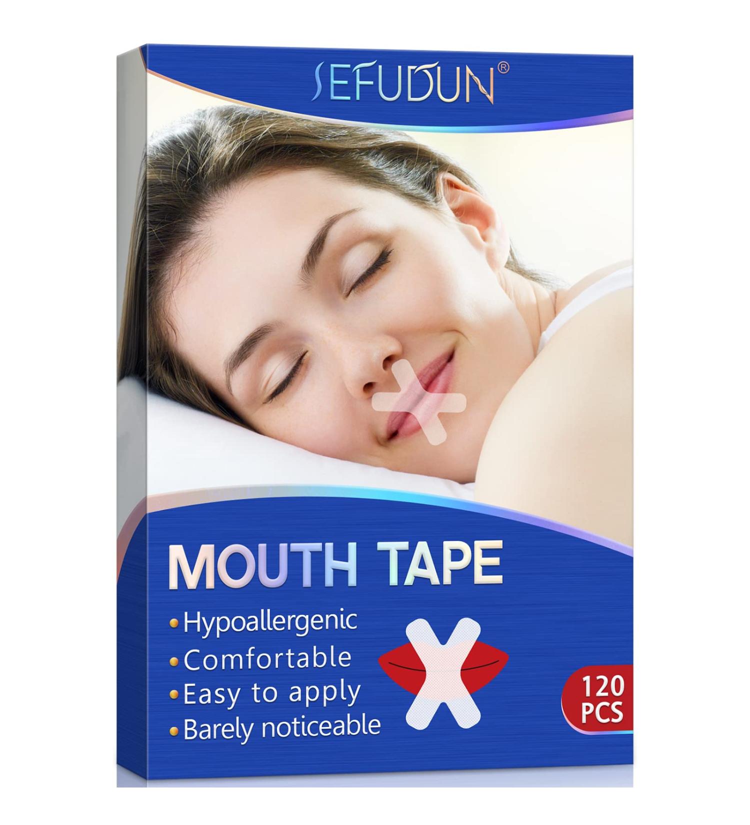 120Pcs Mouth Tape for Sleeping - Improve Nasal Breathing, Stop Snoring & Sleep Talk, Promote Better Sleep - X Shape - Buy Online on GoSupps.com