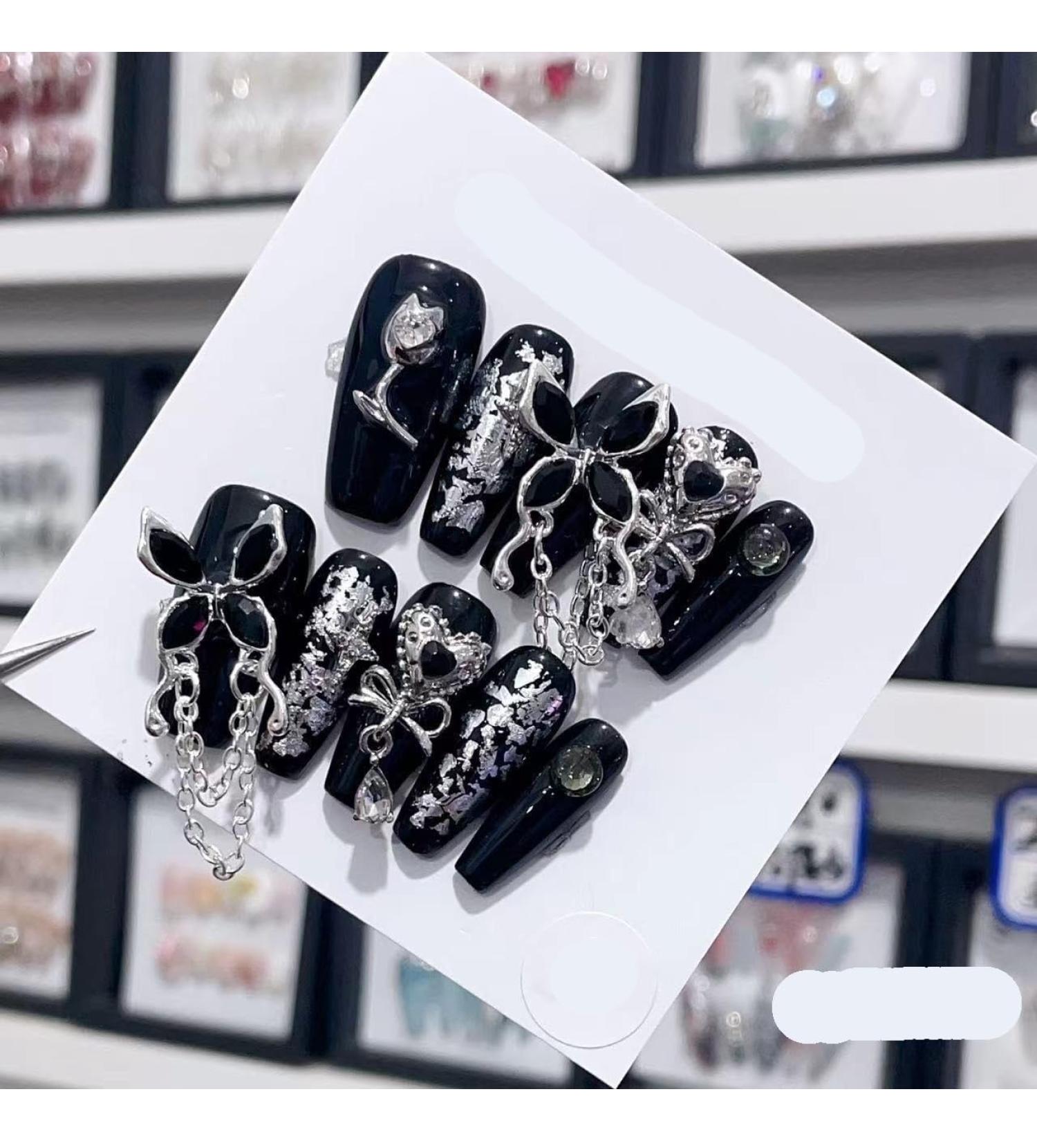 Removable and wearable nail art French Almond Ombre Handmade Press On Nails Long Acrylic False Nail Tips InNail (Color : 29154 Size : S) - Buy Online on GoSupps.com