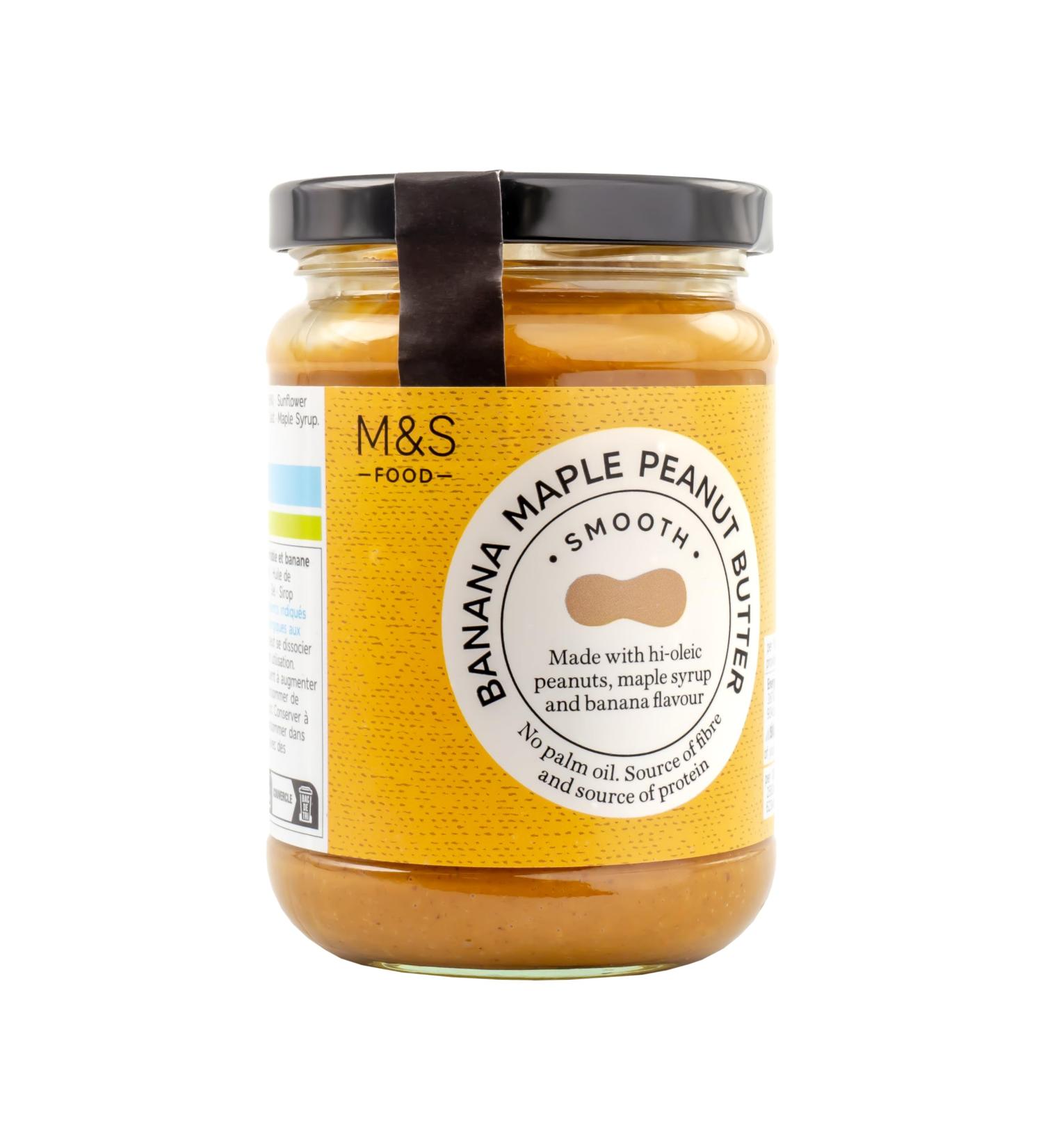 M&S Marks & Spencer Banana Maple Peanut Butter Smooth Maple Syrup & Banana Flavour Hi-Oleic 340g