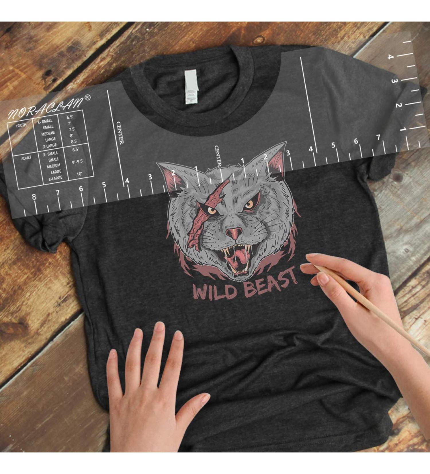 T-Shirt Rulers Guide - Shirt Alignment Tool for Vinyl & Sublimation Designs with Built-in Size Chart - HTV Alignment Tool, Transparent - Buy Online on GoSupps.com