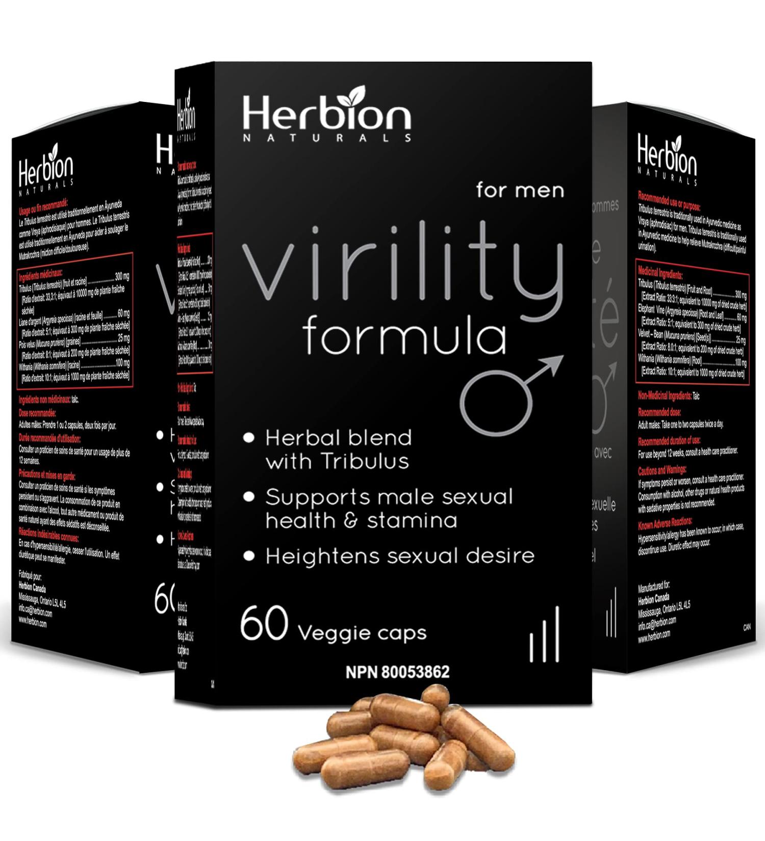Herbion Naturals Virility Formula - Better Energy Strength and Stamina (Pack of 3) 180 Counts - Buy Online on GoSupps.com