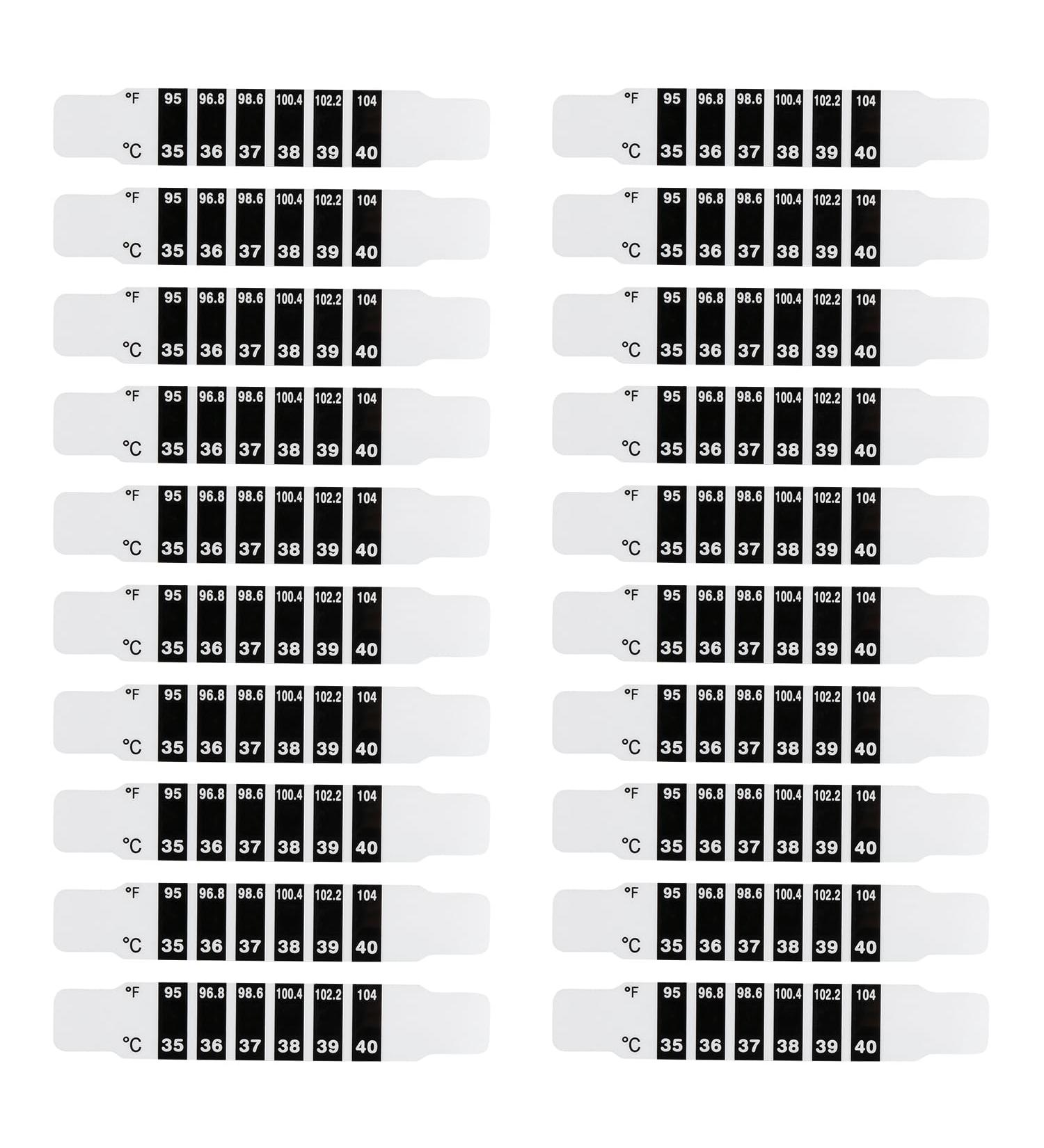 Tabanzhe 20 PCS Safe Non-Toxic Forehead Temperature Stickers Reusable Quick Read Forehead Thermometer Discoloration Sticker Check Fever Temp Of Kids - Buy Online on GoSupps.com