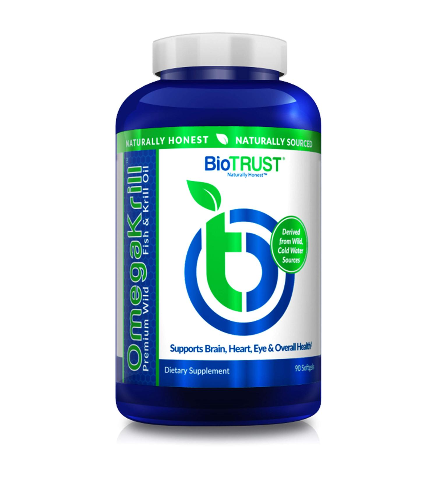 BioTrust OmegaKrill 5X EPA & DHA Fish Oil Supplement for Joint, Heart, and Skin Support | Burpless Omega-3 and Krill Oil with Immune and Eye Benefits (30 Servings) - Buy Online on GoSupps.com