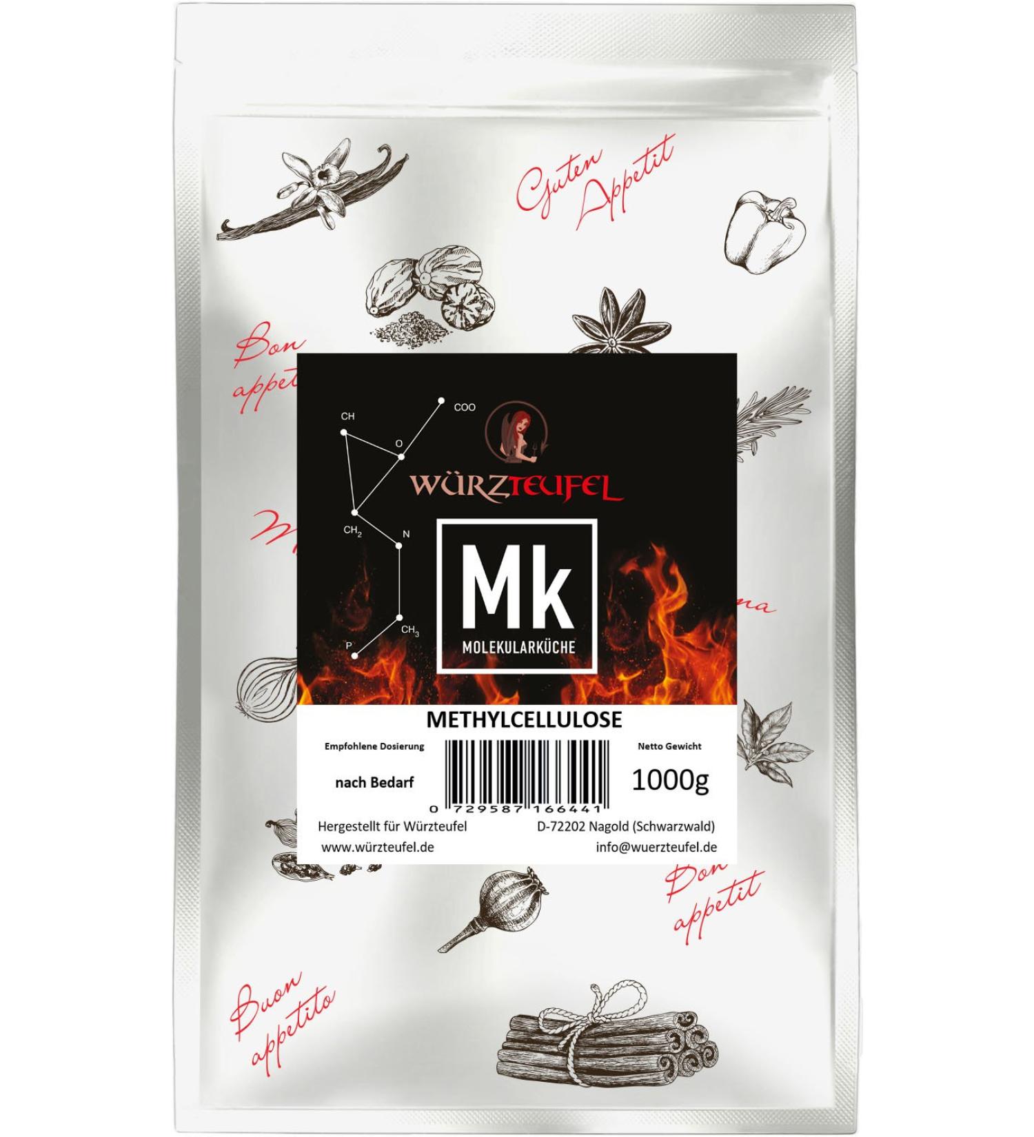 W rzteufel Methylcellulose MC gelling agent and thickener E 461. Molecular cooking Bag 1000 g (1 kg) - Buy Online on GoSupps.com