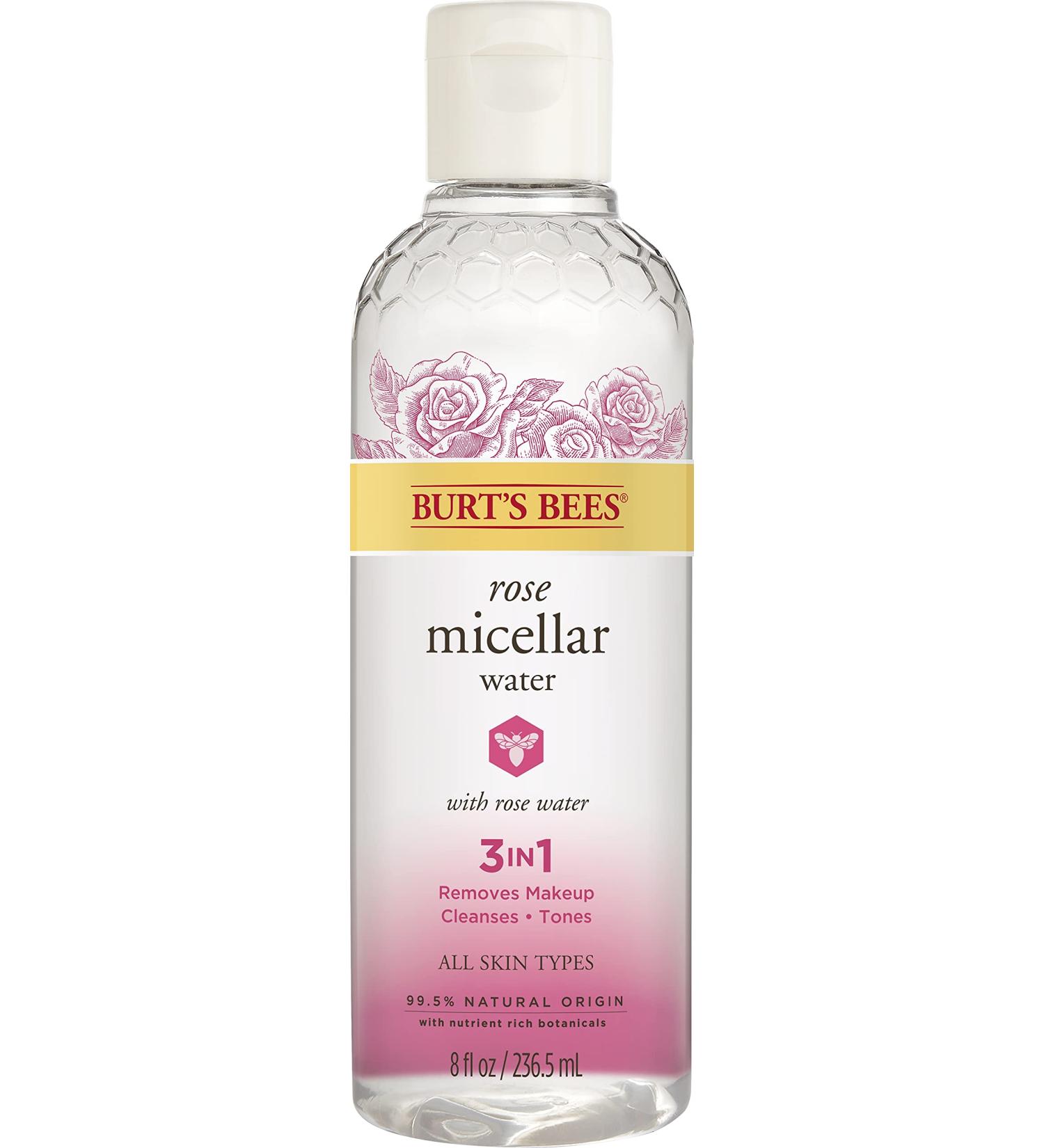 Burt's Bees Micellar Facial Cleansing Water with Rose Water 8 Oz - Gentle Cleanser for All Skin Types - Buy Online on GoSupps.com